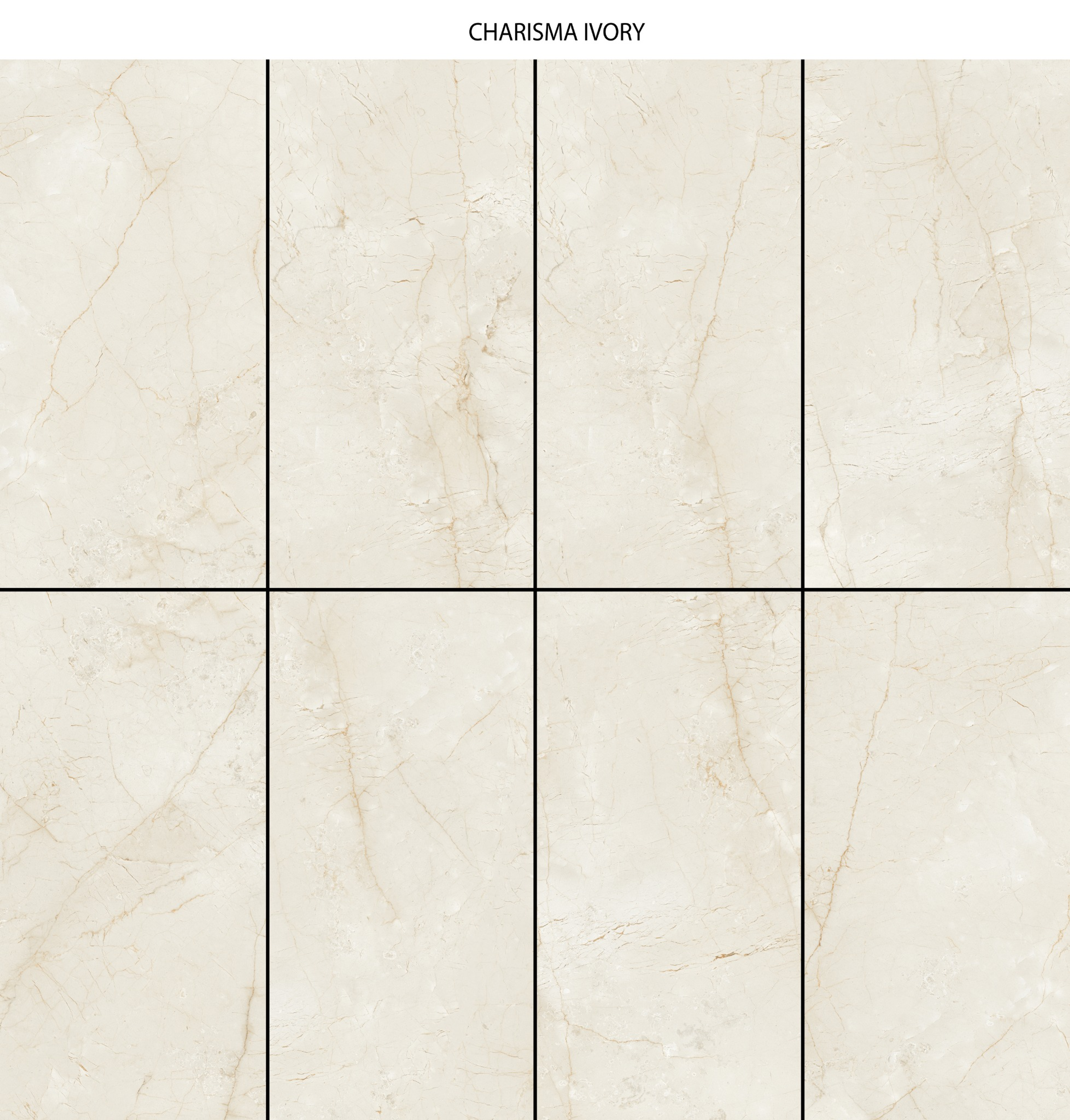 Charisma Ivory, Beige, Marble, Tiles - Ceramic, 4 x 2 ft, 8.5 mm
