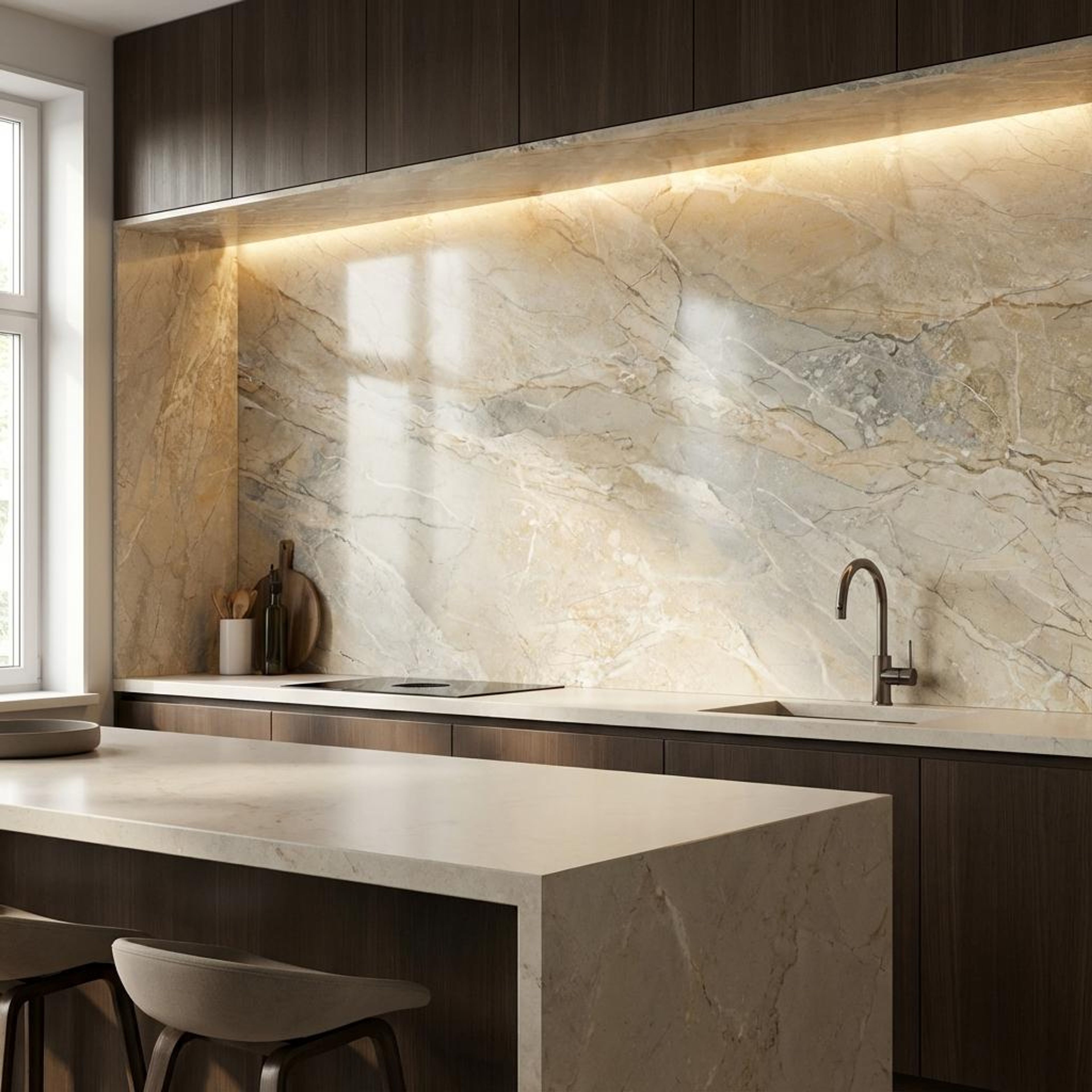 Aurora Natural, Beige, Marble, Tiles - Ceramic, 4 x 2 ft, 8.5 mm