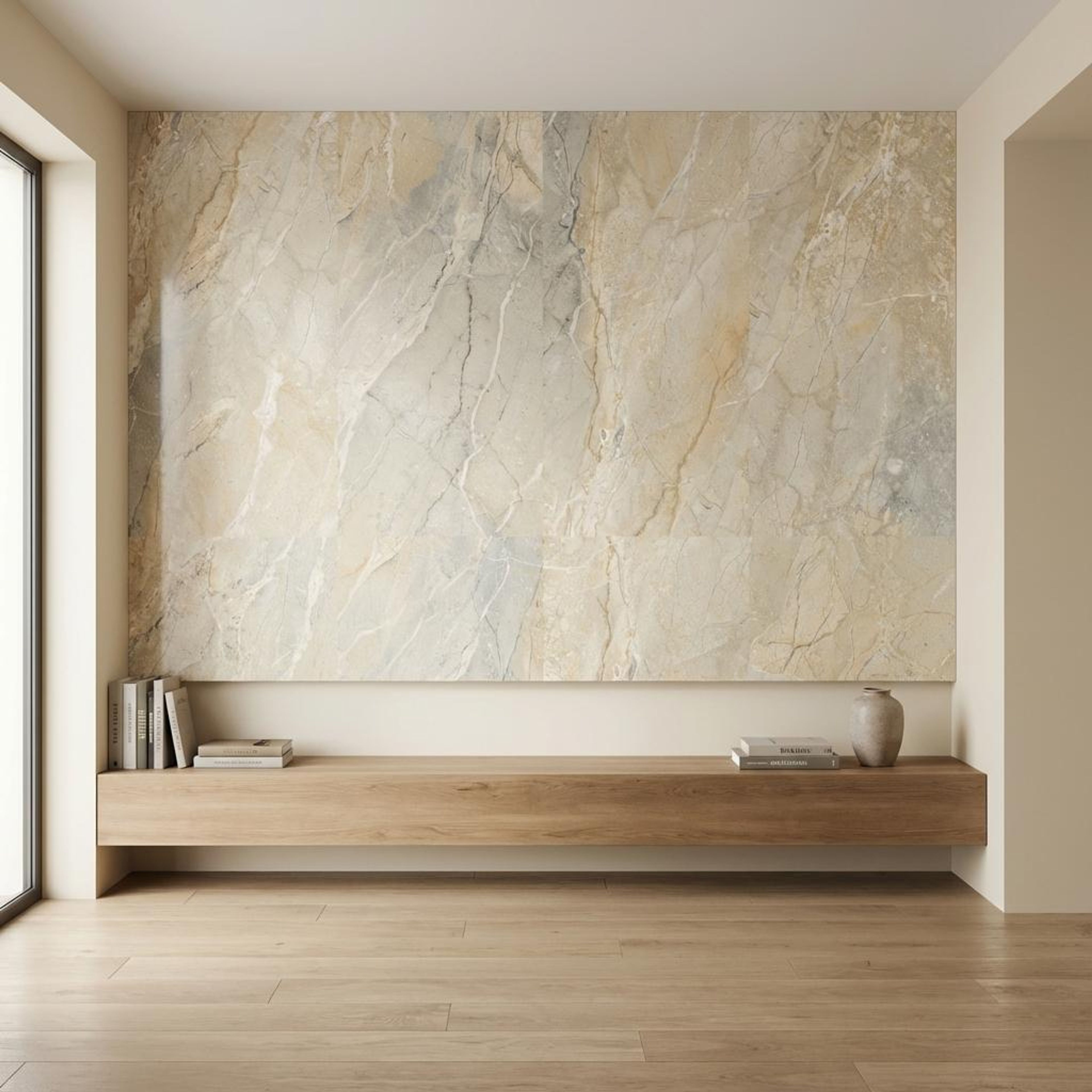 Aurora Natural, Beige, Marble, Tiles - Ceramic, 4 x 2 ft, 8.5 mm