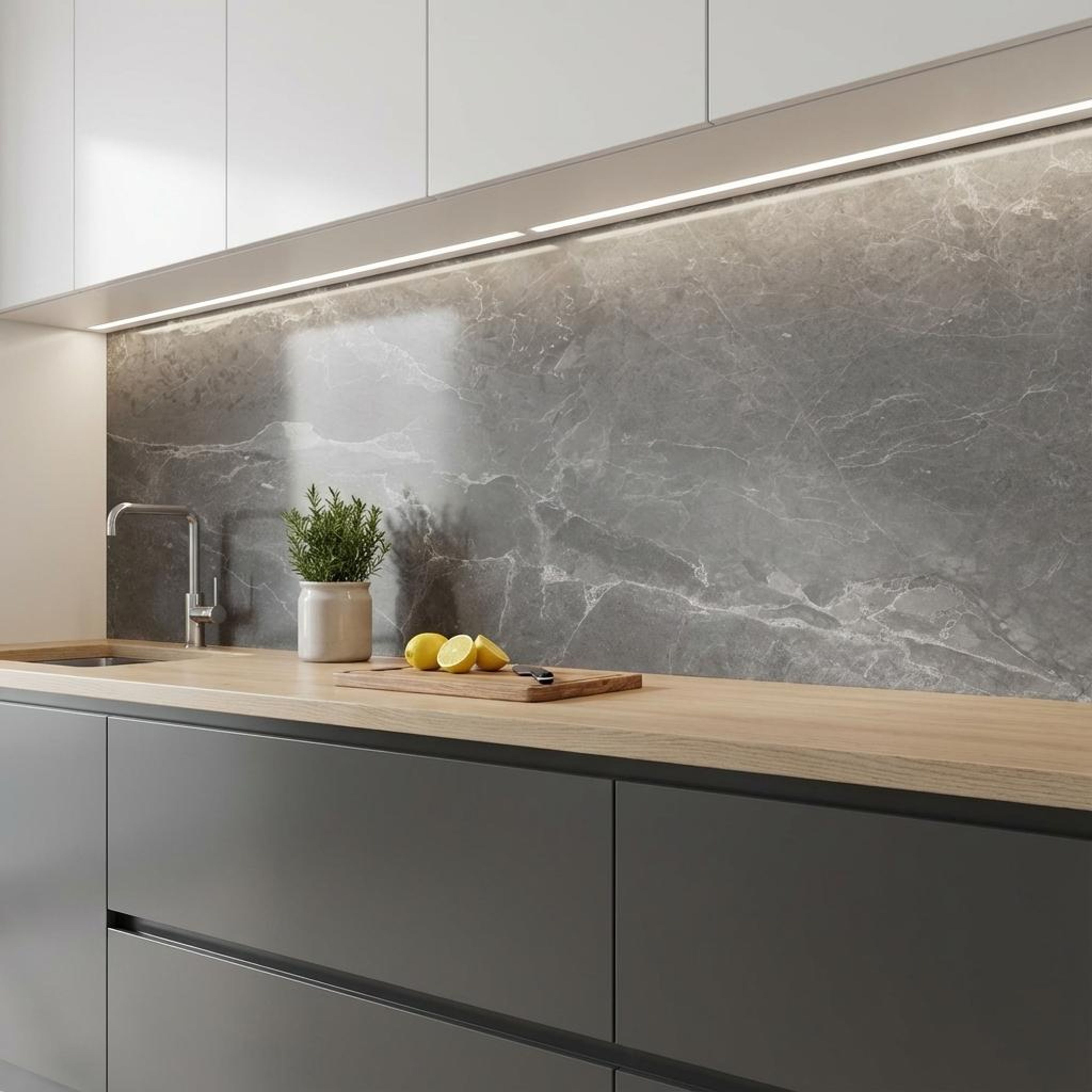 Linsey Sterling Cloud, Medium Grey, Marble, Tiles - Vitrified - Full Body, 4 x 2 ft, 9 mm