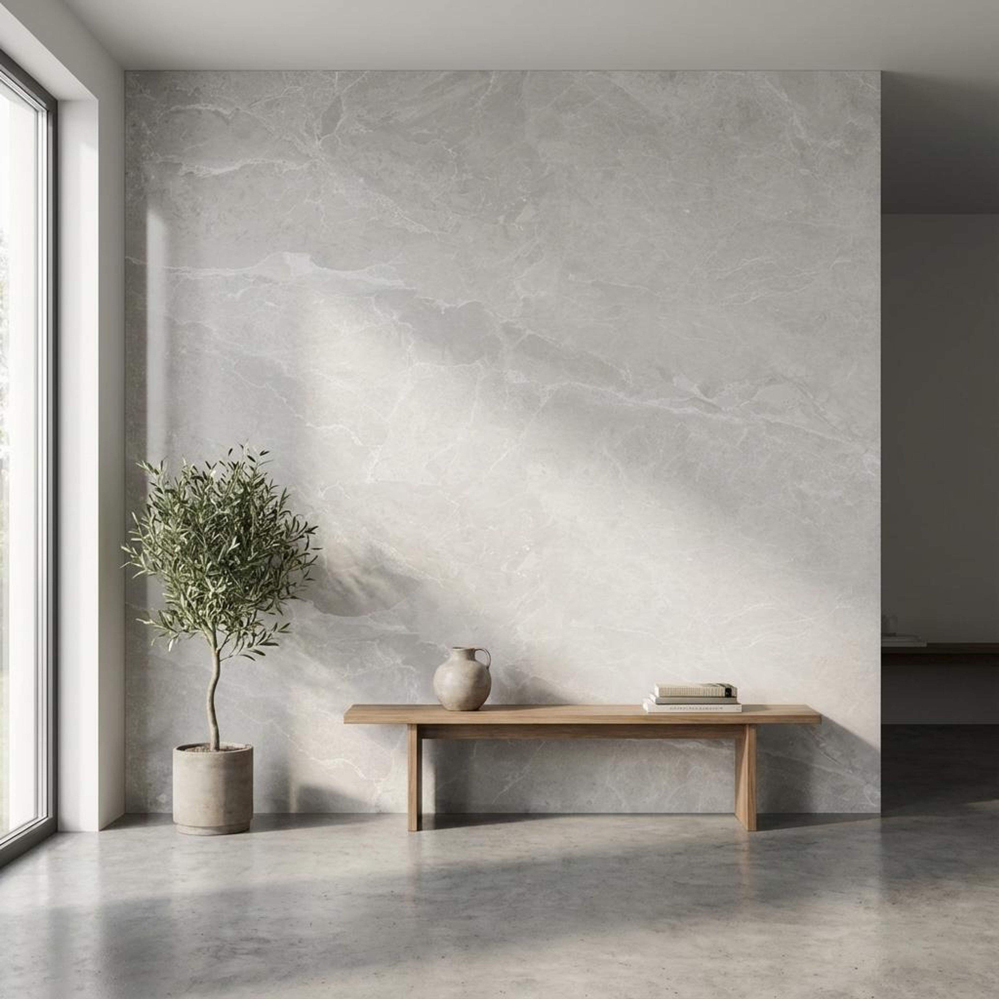 Linsey Blanc Silk, Light Grey, Marble, Tiles - Vitrified - Full Body, 4 x 2 ft, 9 mm