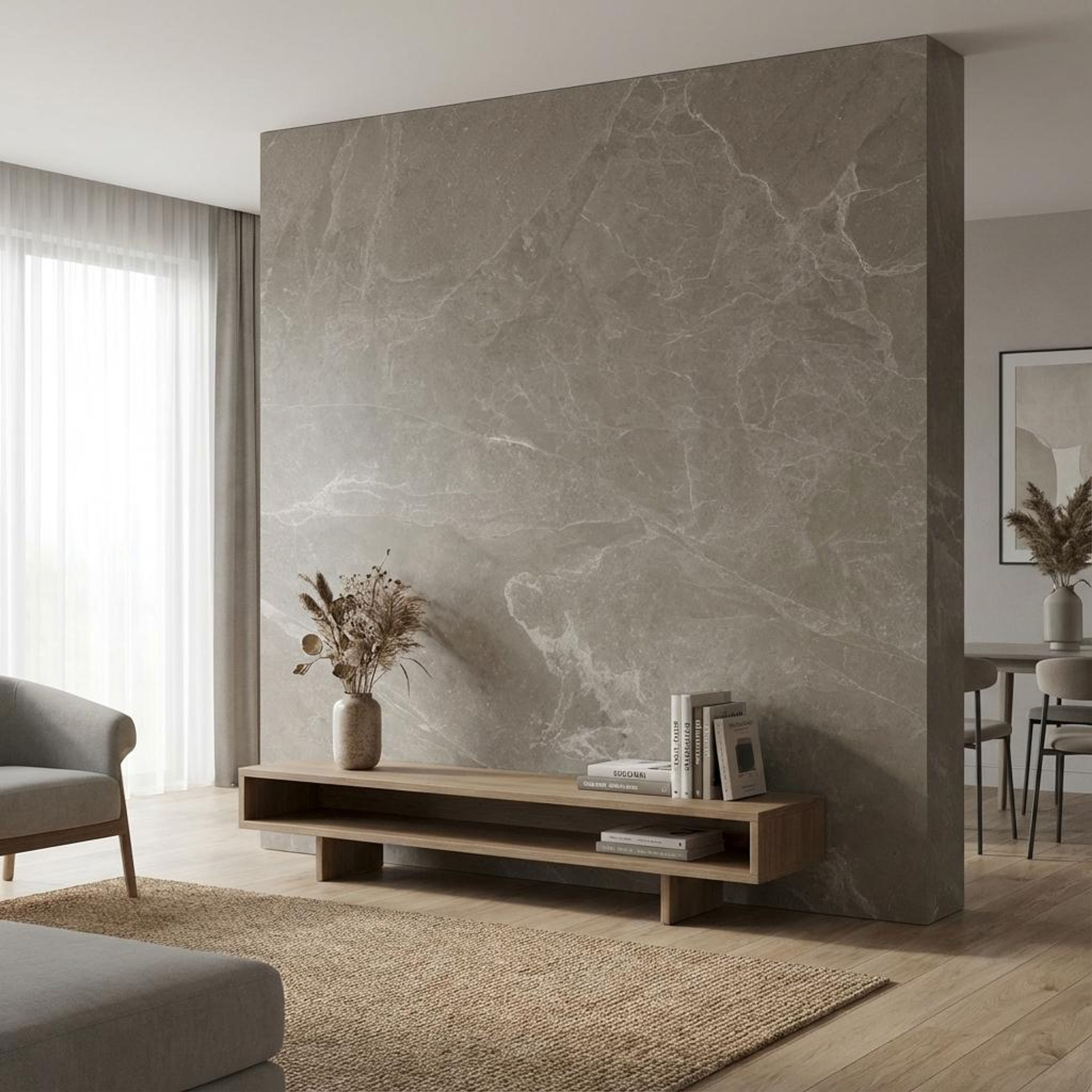 Linsey Forest, Medium Grey, Marble, Tiles - Vitrified - Full Body, 4 x 2 ft, 9 mm