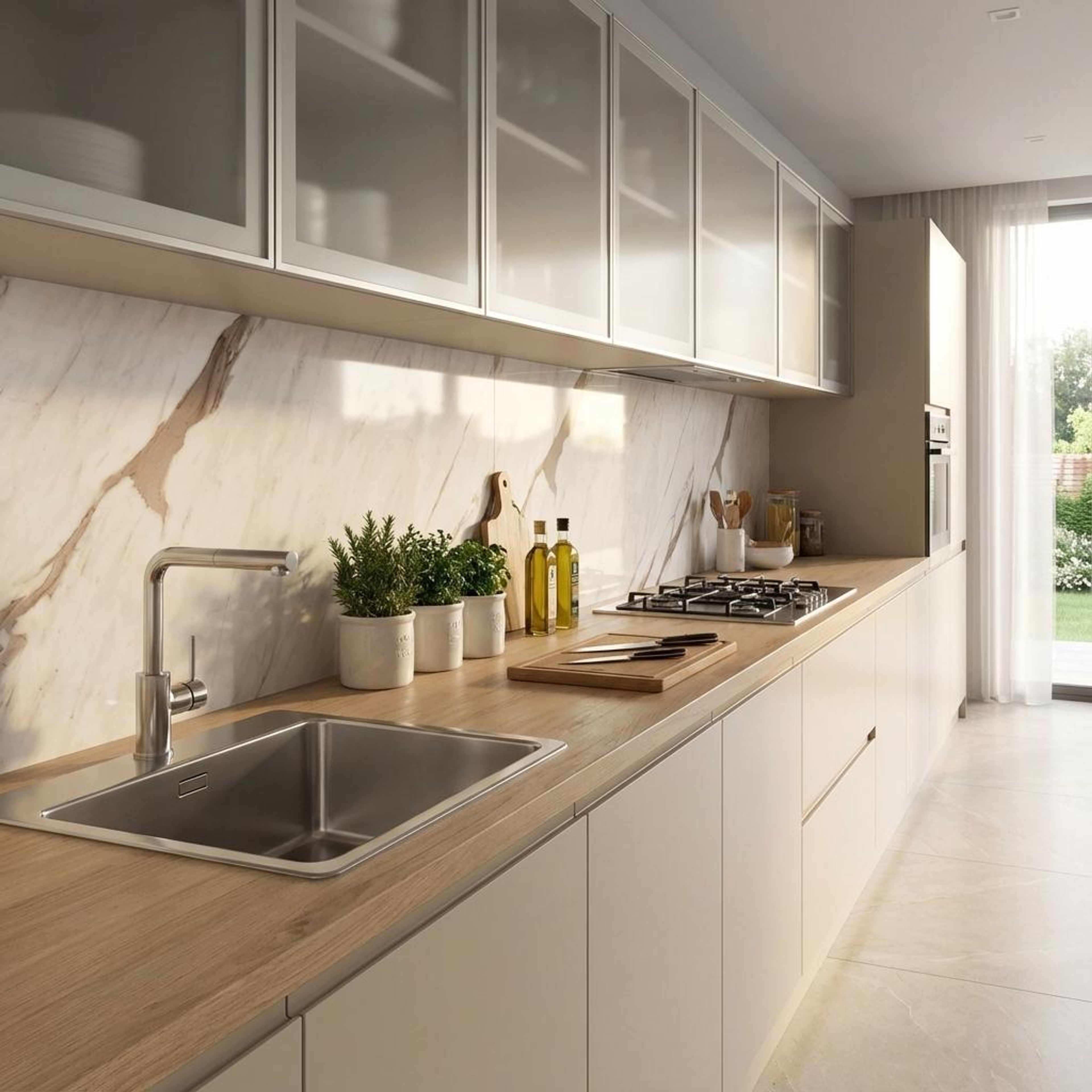 Calacatta Classico Prestige, Warm White, Marble, Tiles - Vitrified - Full Body, 4 x 2 ft, 9 mm