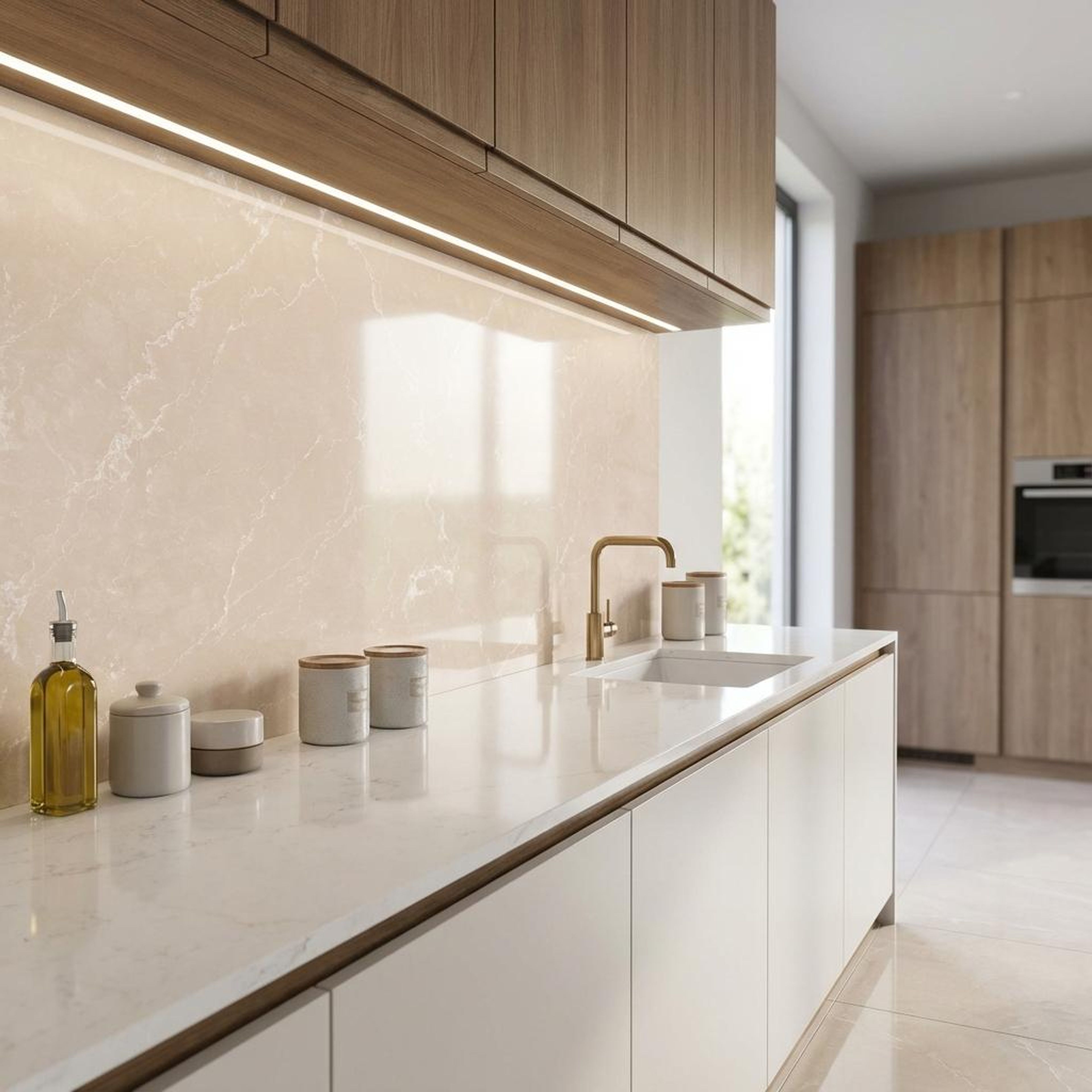 Astrum Beige, Beige, Marble, Tiles - Vitrified - Full Body, 5 x 2.5 ft, 9 mm