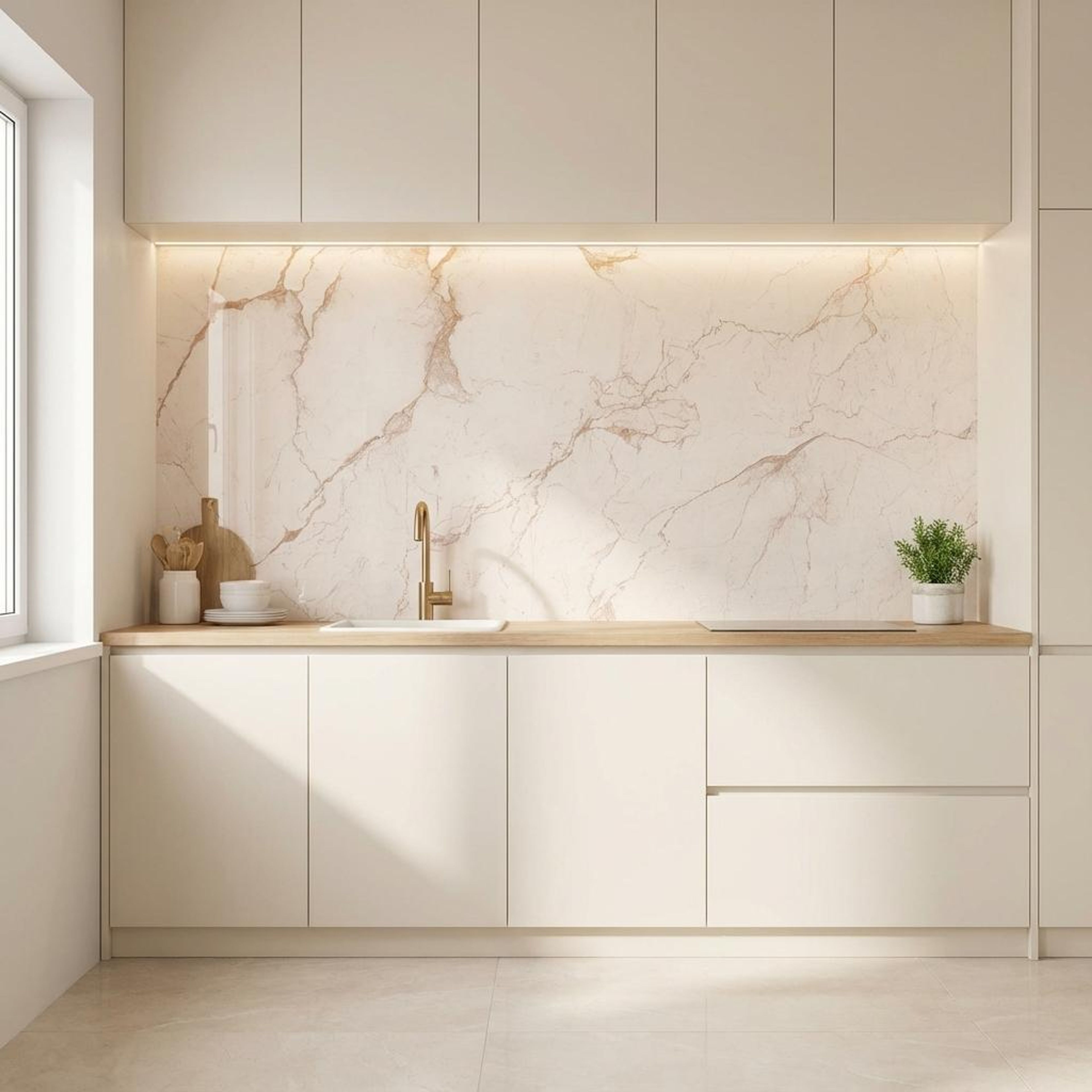 Amaze Crème Silk, Warm White, Marble, Tiles - Vitrified - Full Body, 5 x 2.5 ft, 9 mm