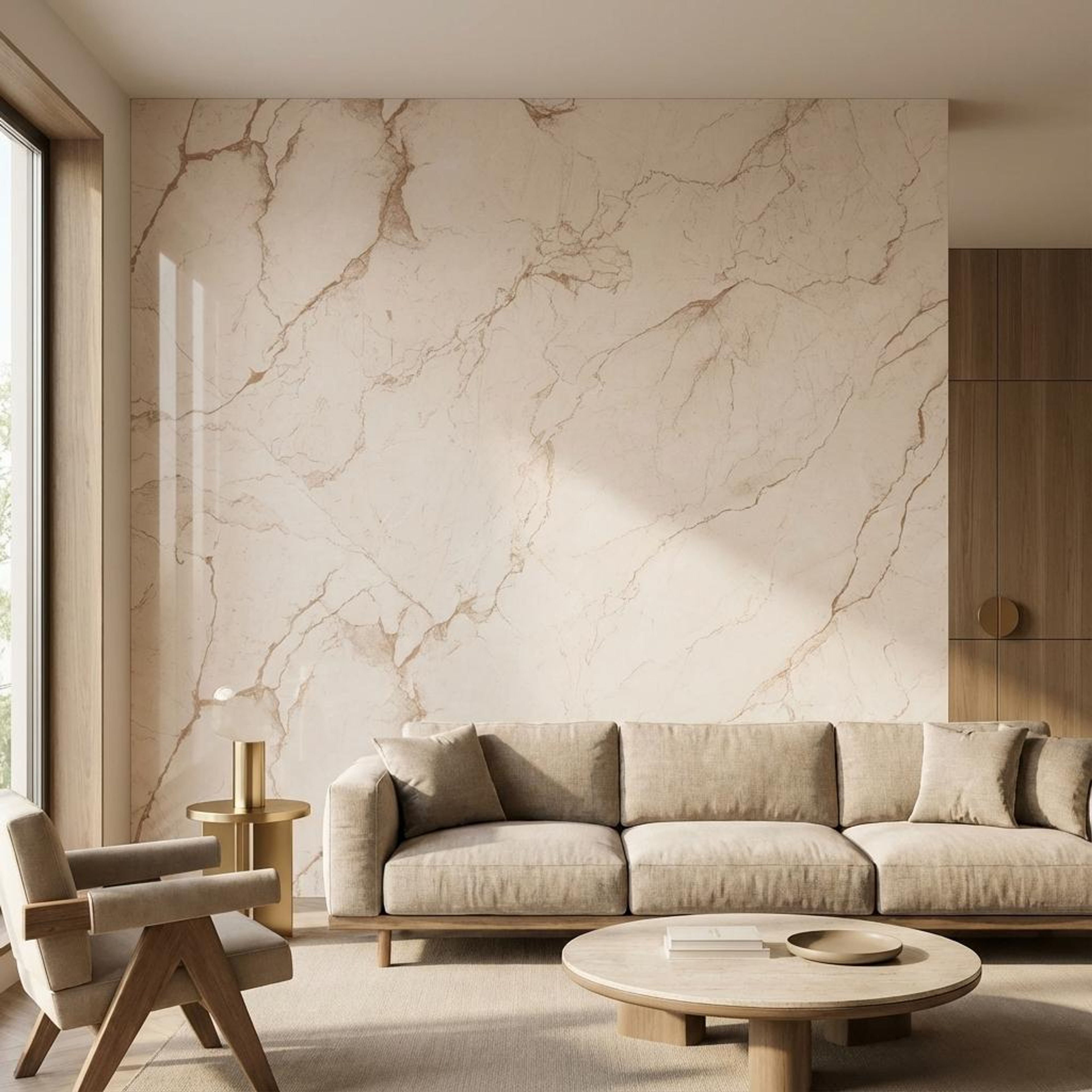 Amaze Crème Silk, Warm White, Marble, Tiles - Vitrified - Full Body, 5 x 2.5 ft, 9 mm