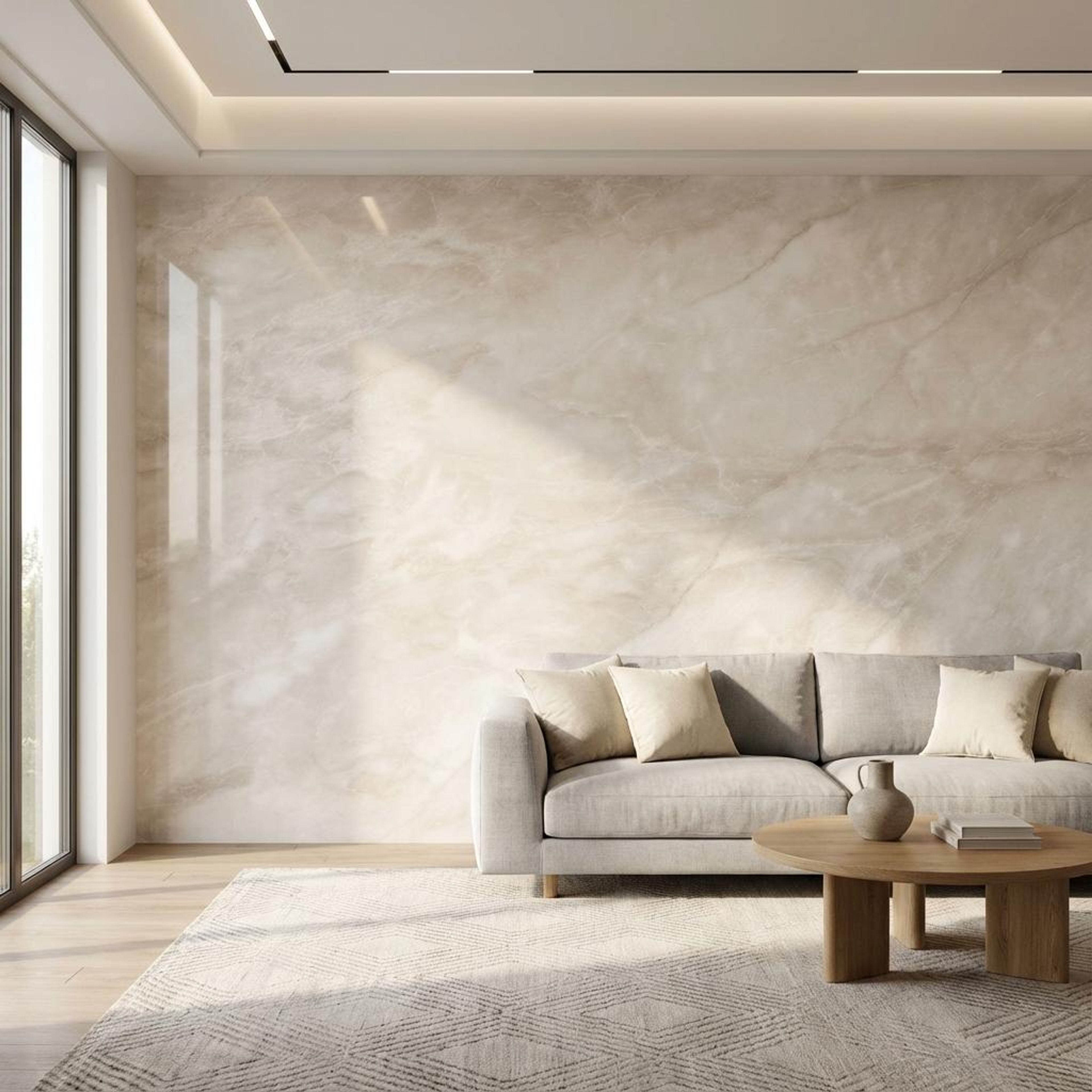 Advik Pearl, Beige, Marble, Tiles - Vitrified - Full Body, 5 x 2.5 ft, 9 mm