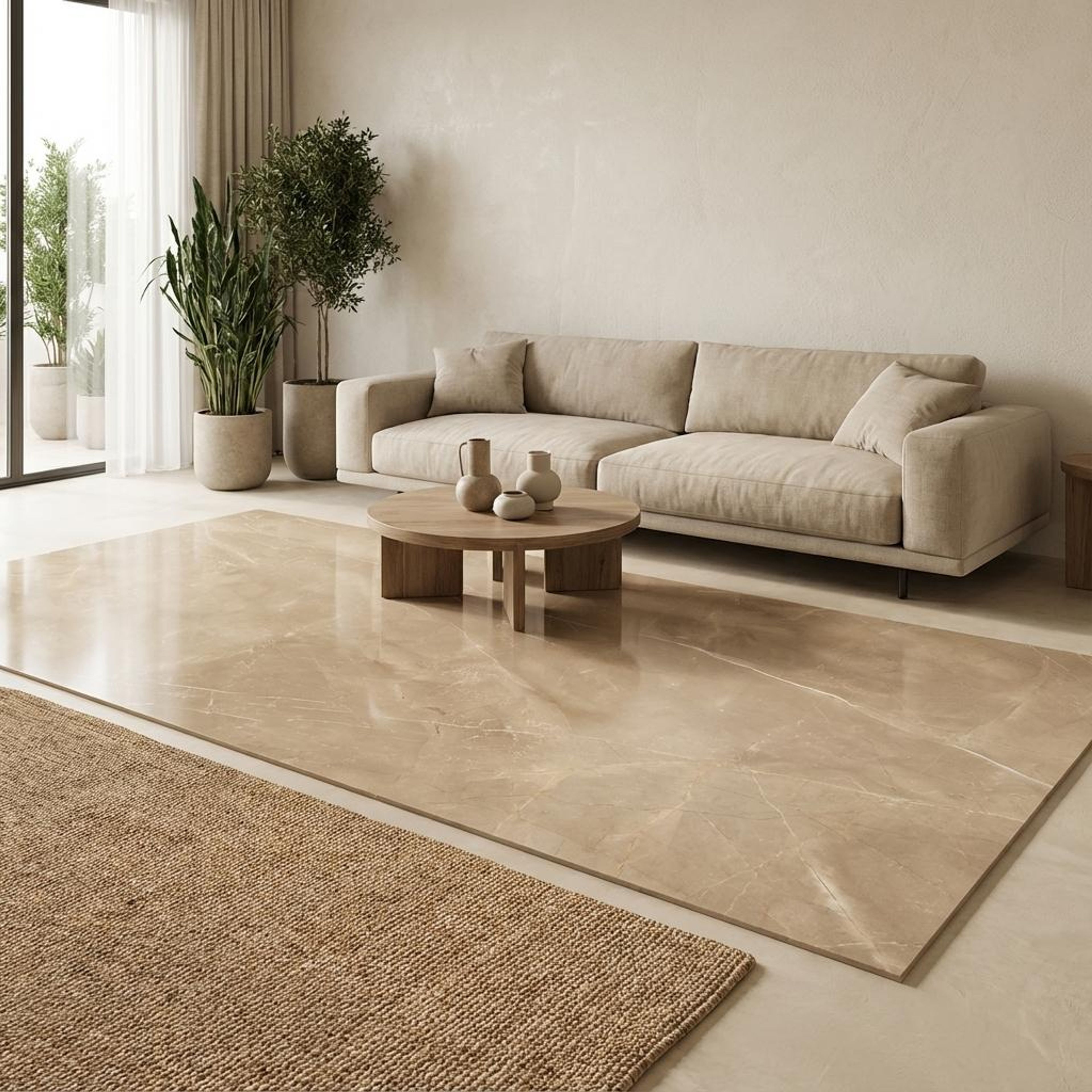 Armani Camel, Terracotta, Marble, Tiles - Vitrified - Full Body, 5 x 2.5 ft, 9 mm