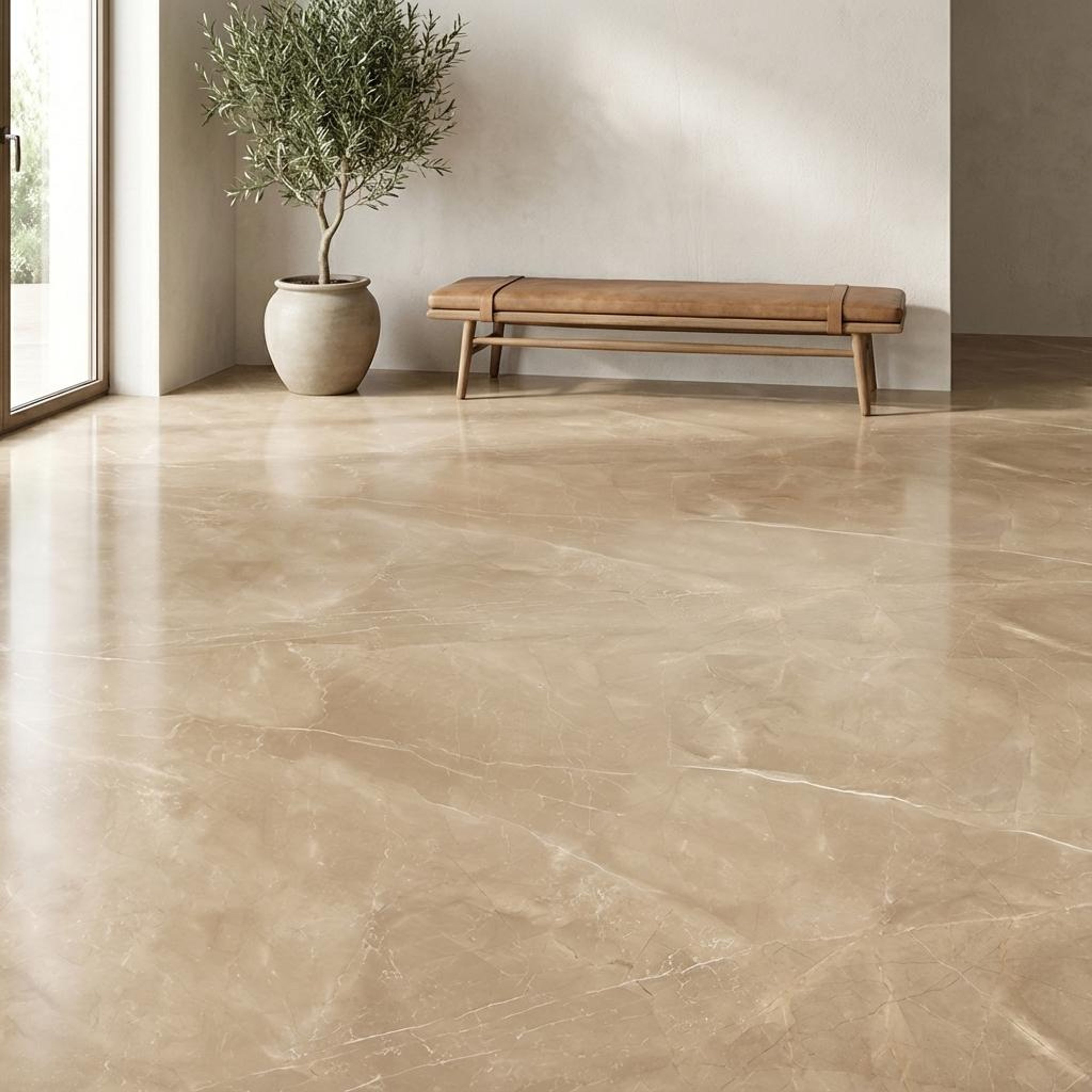 Armani Camel, Terracotta, Marble, Tiles - Vitrified - Full Body, 5 x 2.5 ft, 9 mm