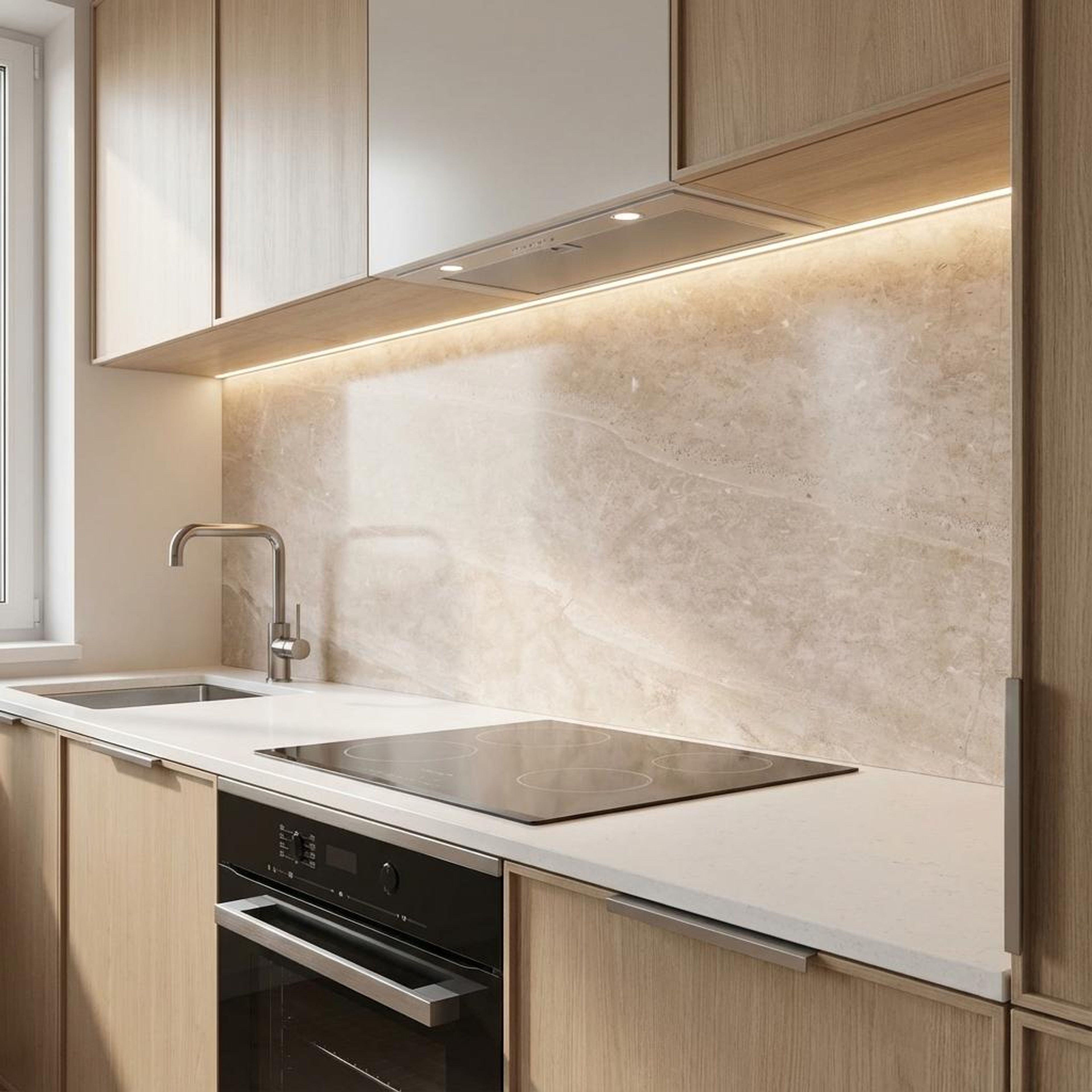 Dexter Beige, Beige, Marble, Tiles - Vitrified - Full Body, 5 x 2.5 ft, 9 mm