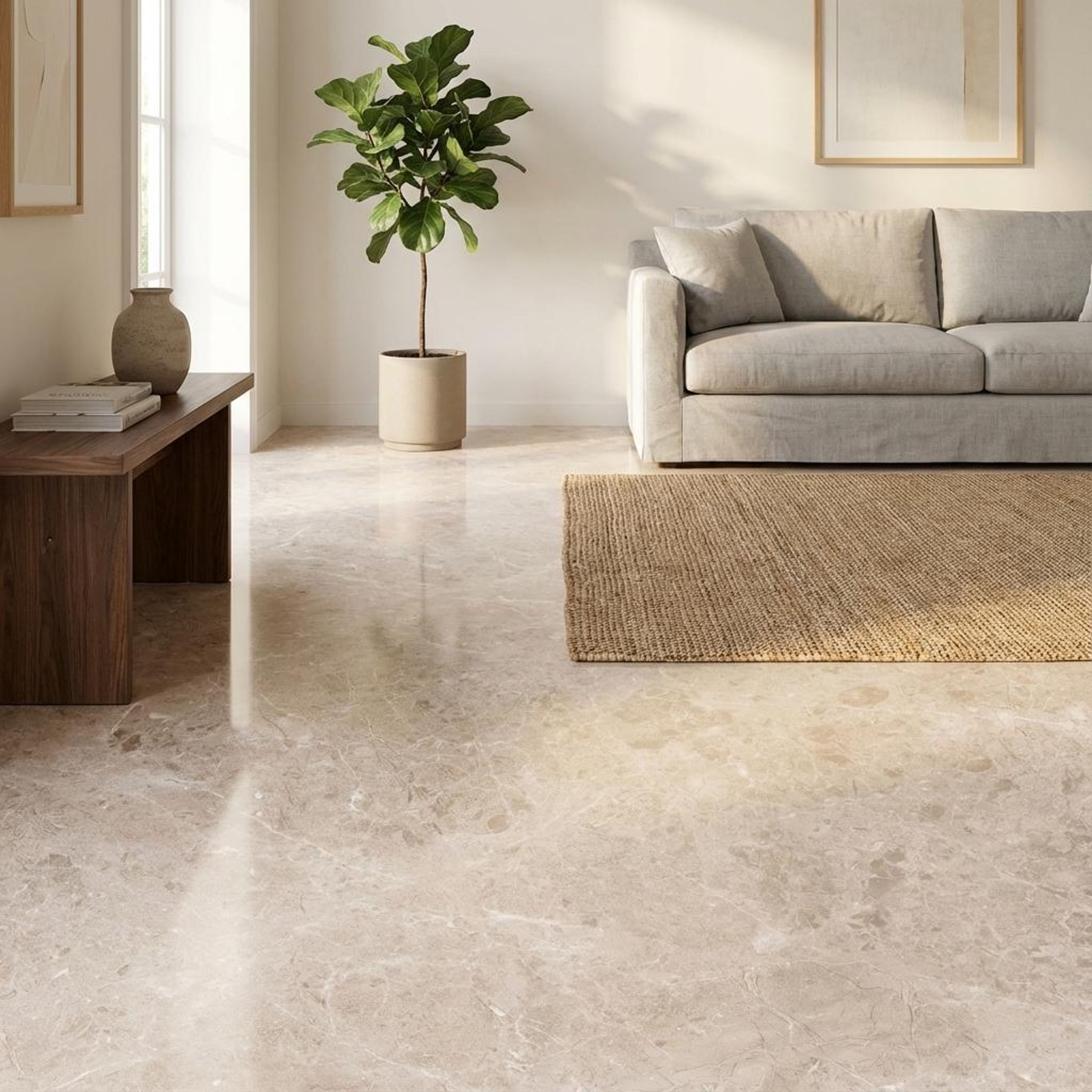 Renova Crème Silk, Beige, Marble, Tiles - Vitrified - Full Body, 5 x 2.5 ft, 9 mm