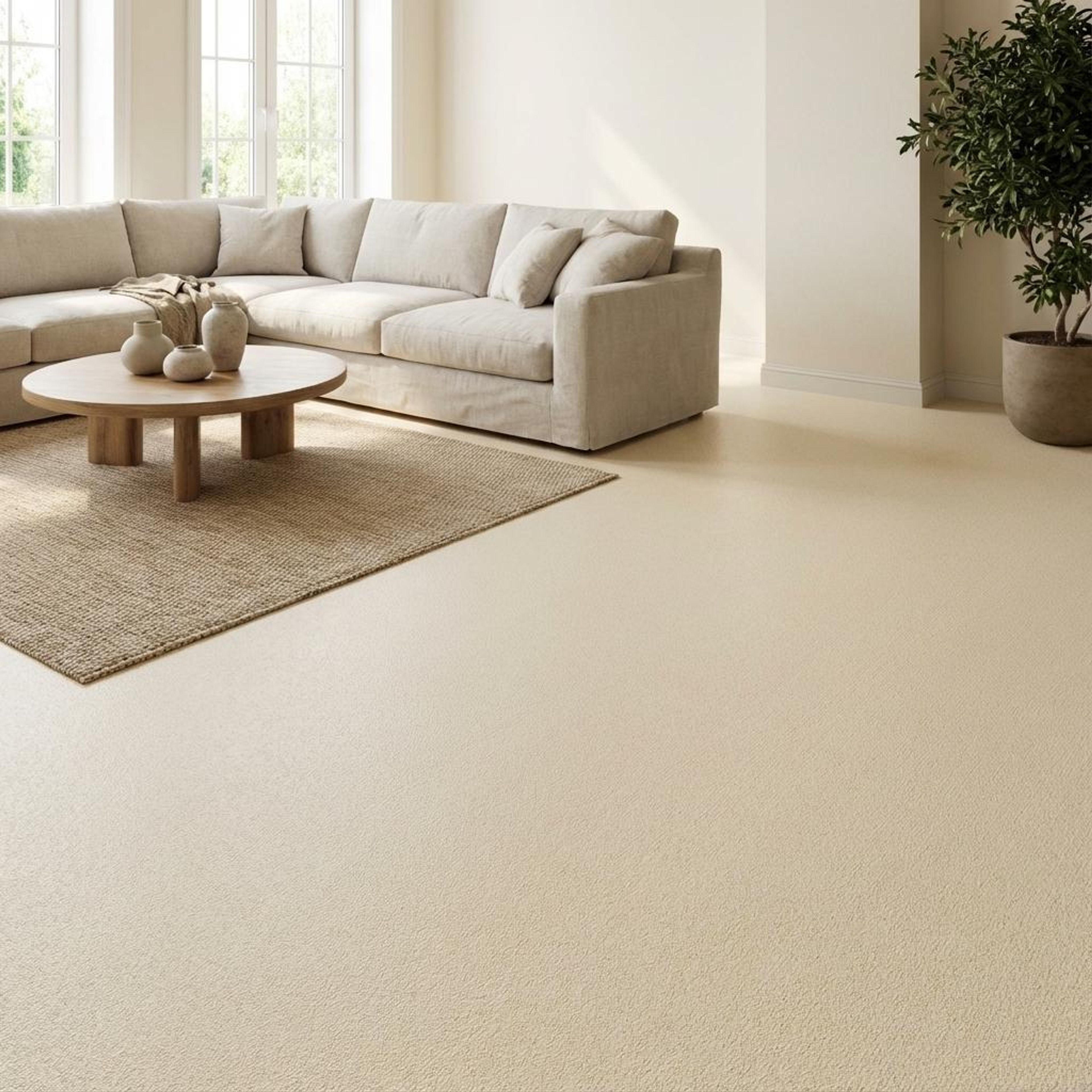 Jasper Sterling Terrazzo, Beige, Zellige Chips, Tiles - Vitrified - Full Body, 1 x 1 ft, 9 mm