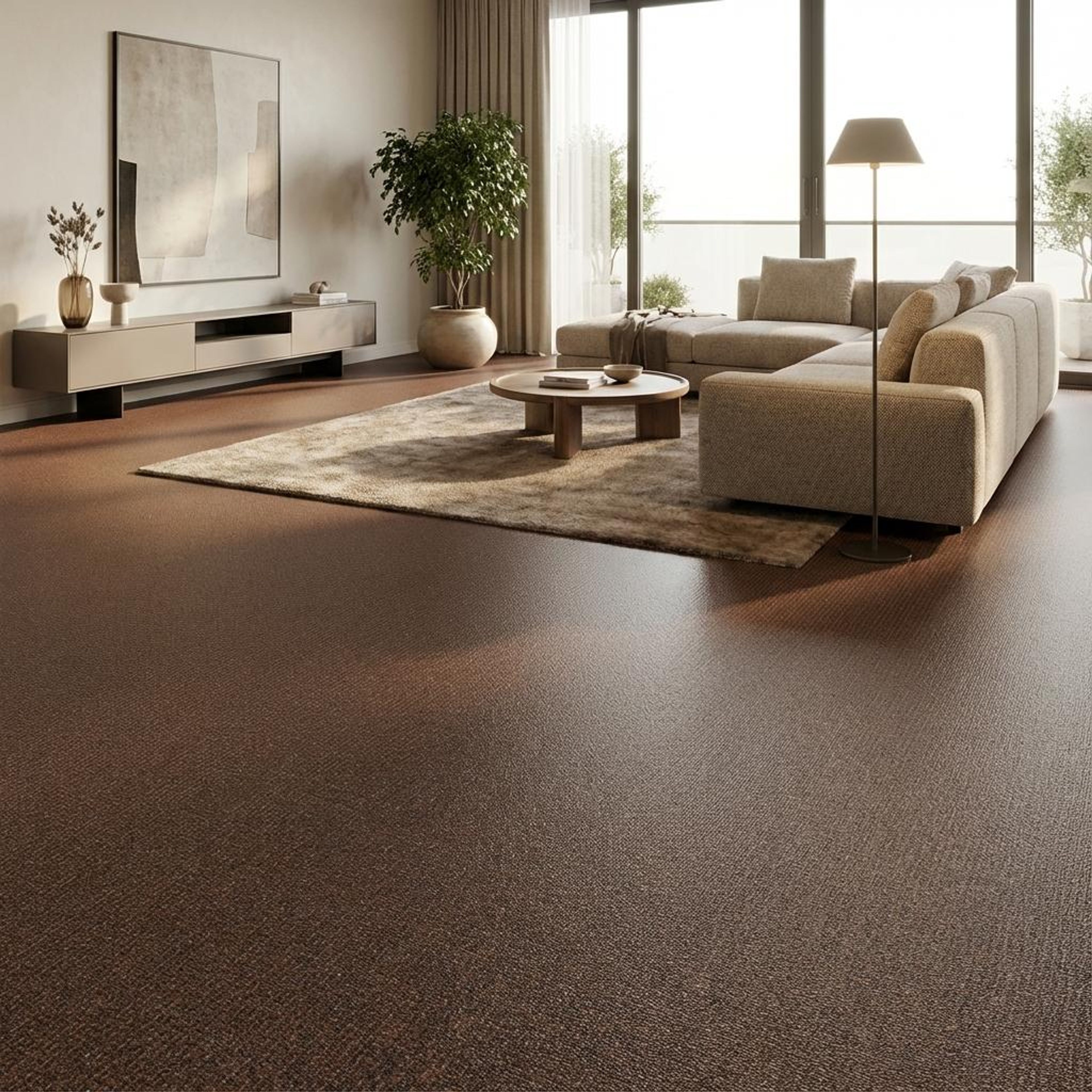 Jasper Choco Terrazzo, Dark Brown, Zellige Chips, Tiles - Vitrified - Full Body, 1 x 1 ft, 9 mm