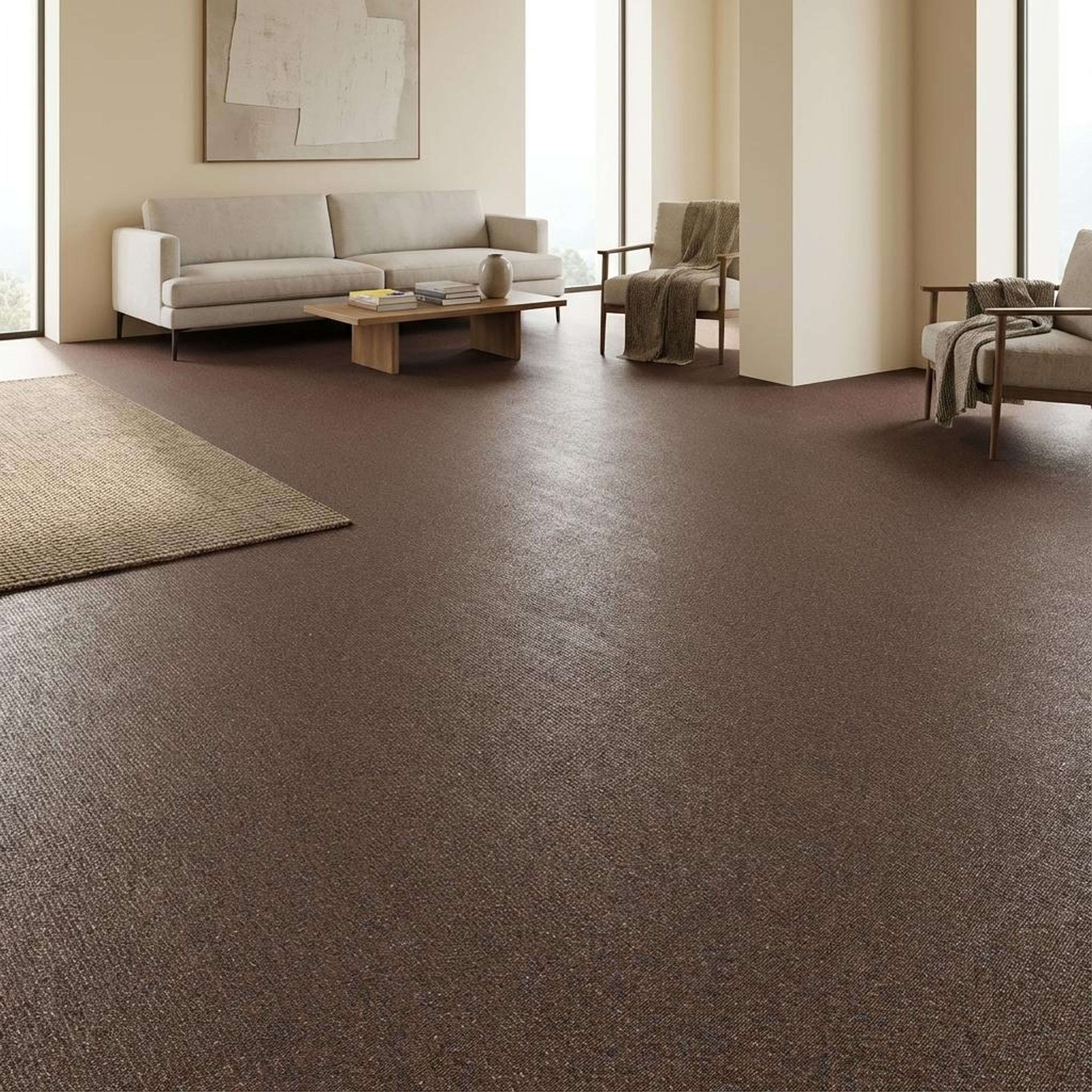 Jasper Choco Terrazzo, Dark Brown, Zellige Chips, Tiles - Vitrified - Full Body, 1 x 1 ft, 9 mm