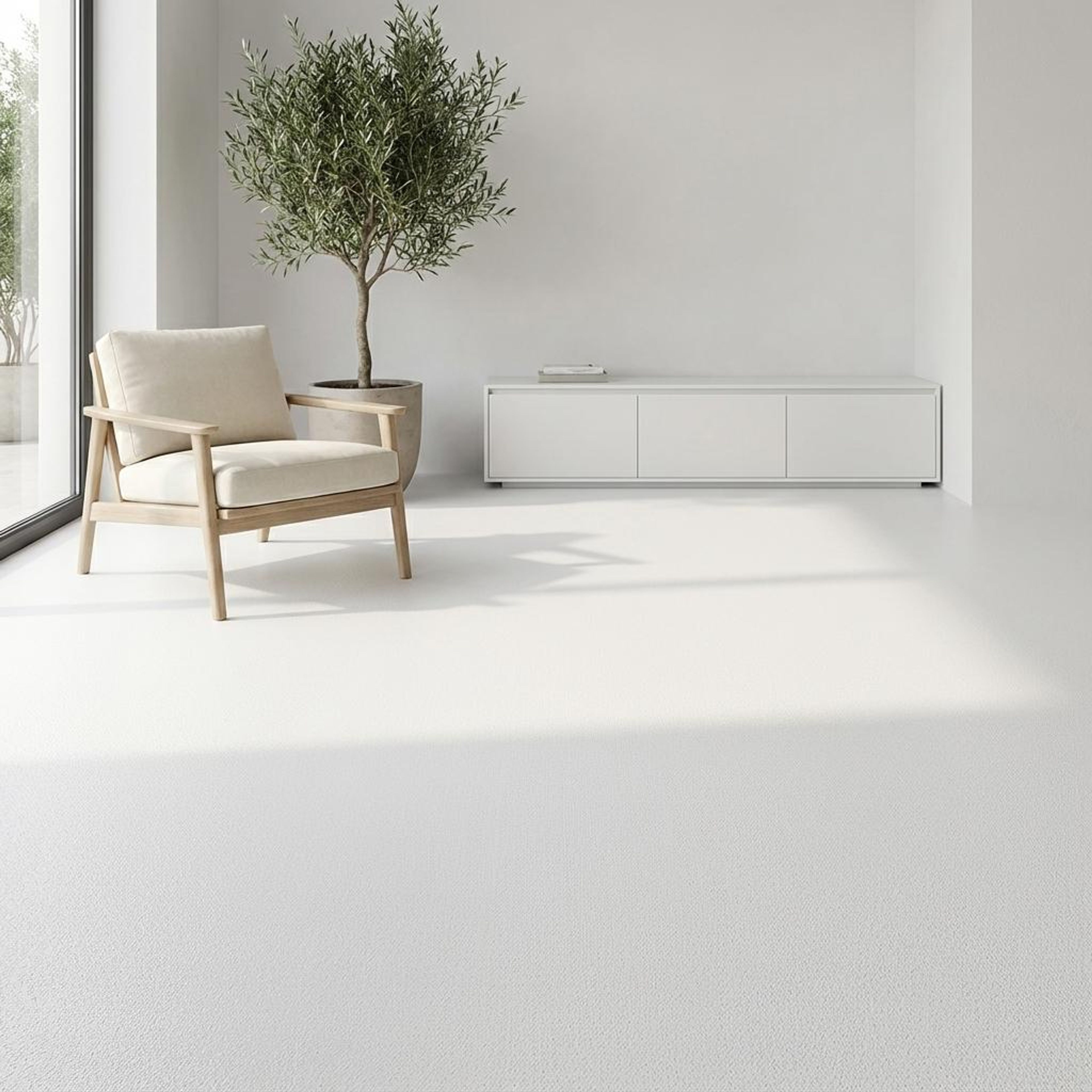 Jasper Bianco Terrazzo, Pure White, Zellige Chips, Tiles - Vitrified - Full Body, 1 x 1 ft, 9 mm
