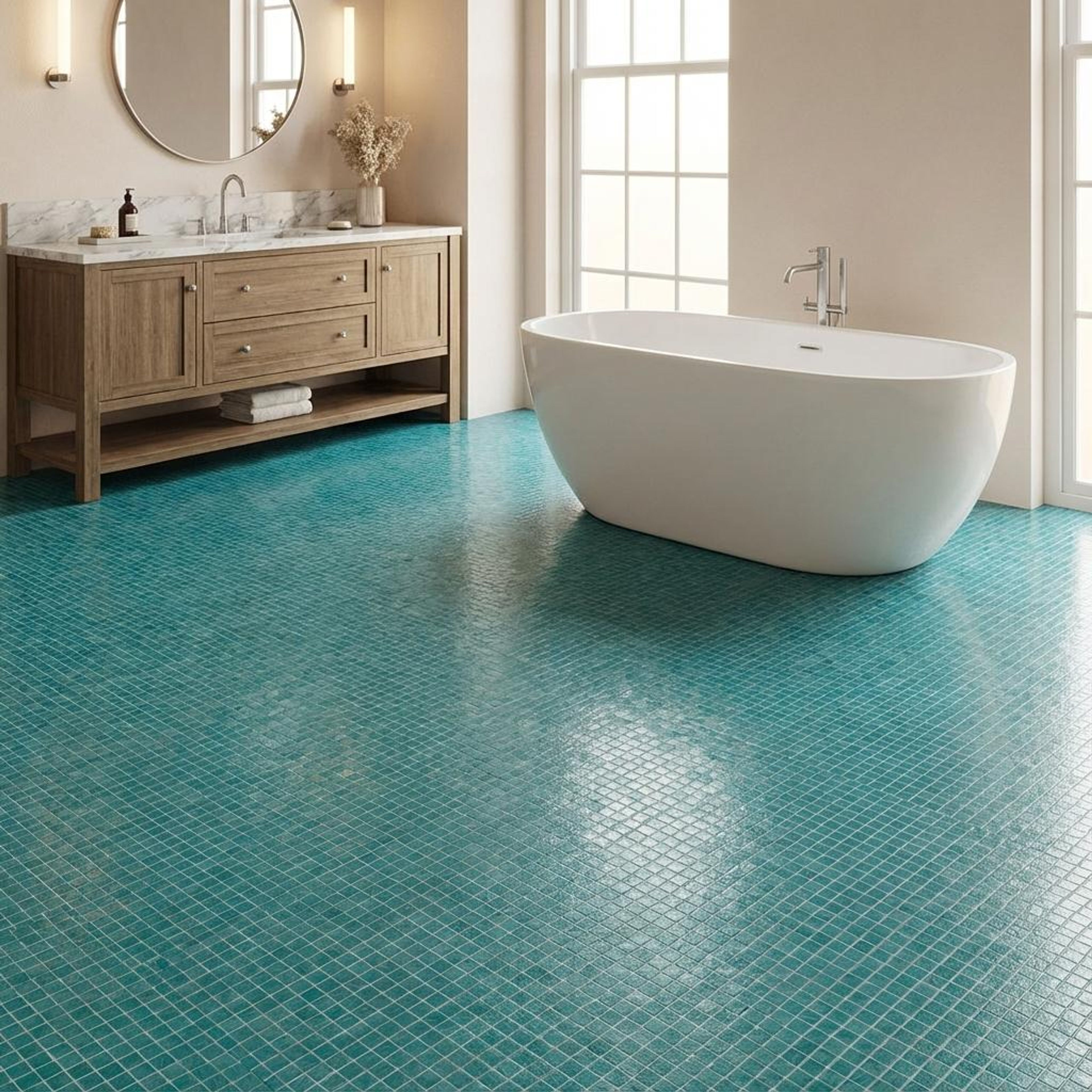 Milanese Sterling Speckled, Grey, Zellige Chips, Tiles - Vitrified - Full Body, 1 x 1 ft, 9 mm
