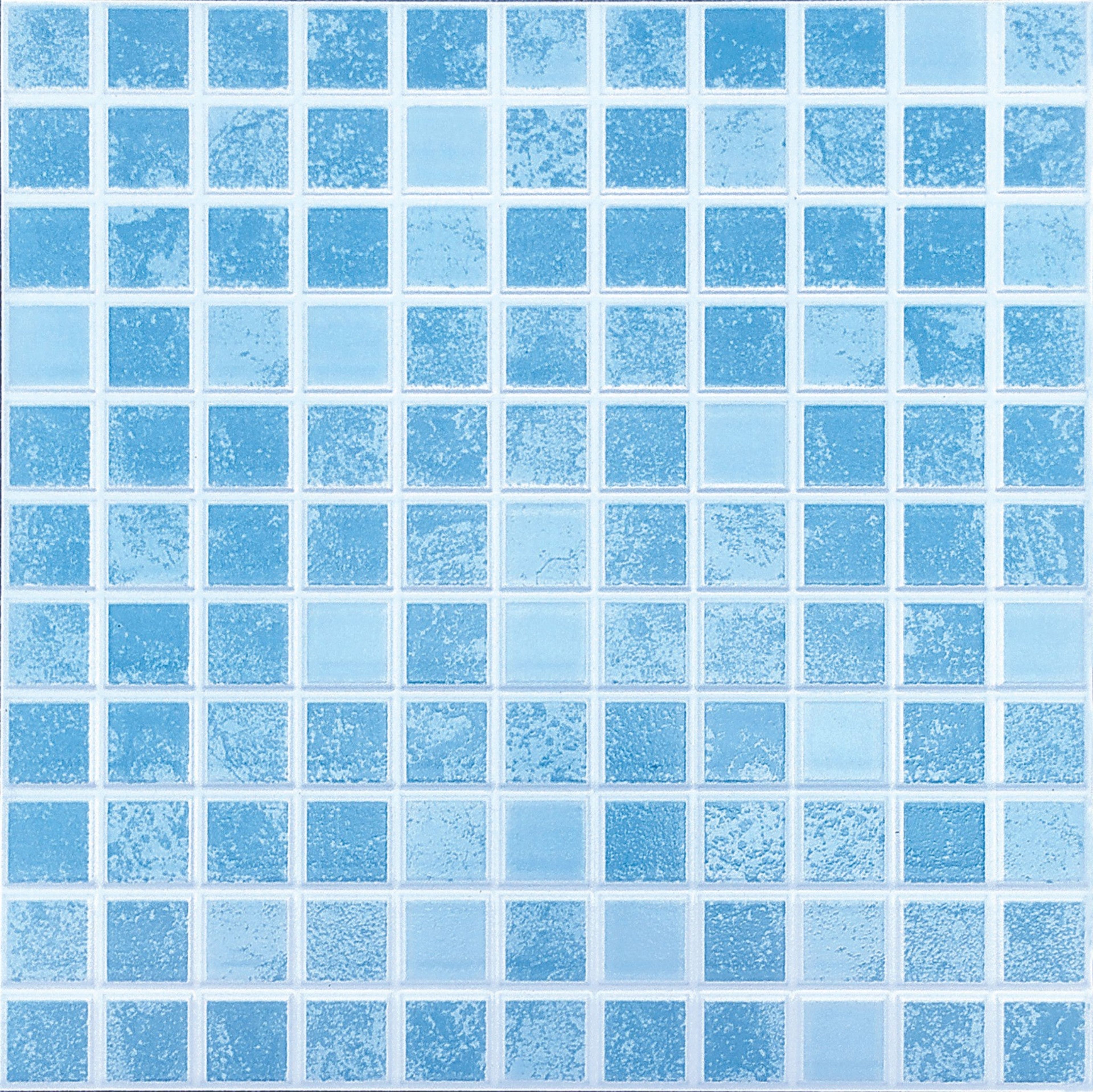 Neapolitan Azure Terrazzo, Light Blue, Zellige Chips, Tiles - Vitrified - Full Body, 1 x 1 ft, 9 mm