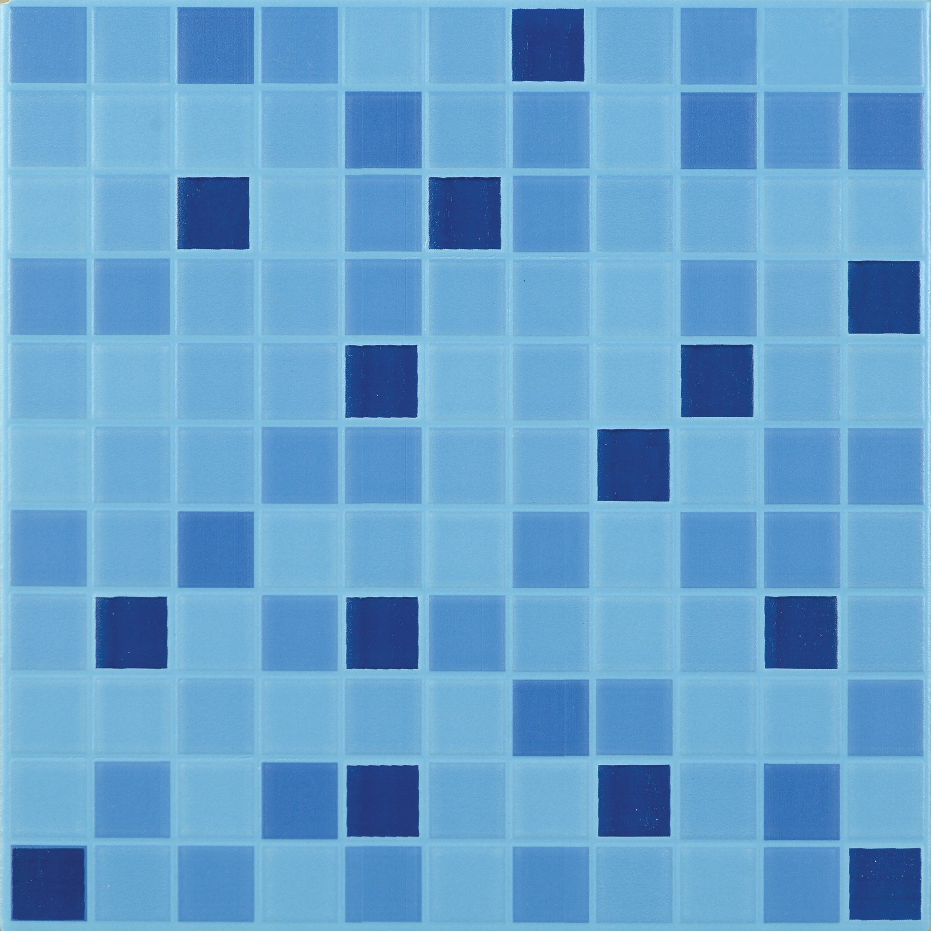 Florentine Azure Mosaic, Dark Blue, Zellige Chips, Tiles - Vitrified - Full Body, 1 x 1 ft, 9 mm
