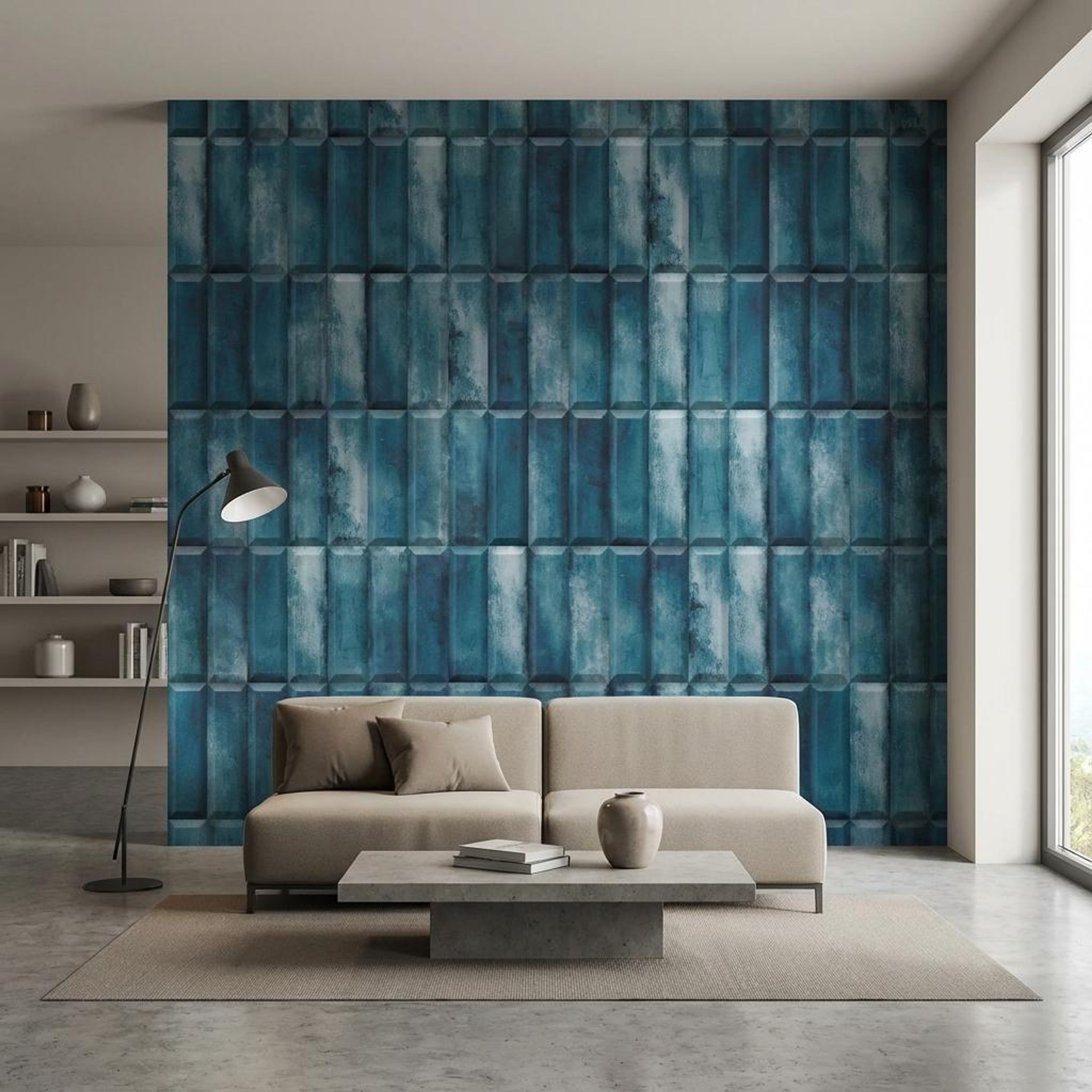 Harmony Haven, Blue, Subway, Tiles - Ceramic, 1 x 1 ft, 7 mm