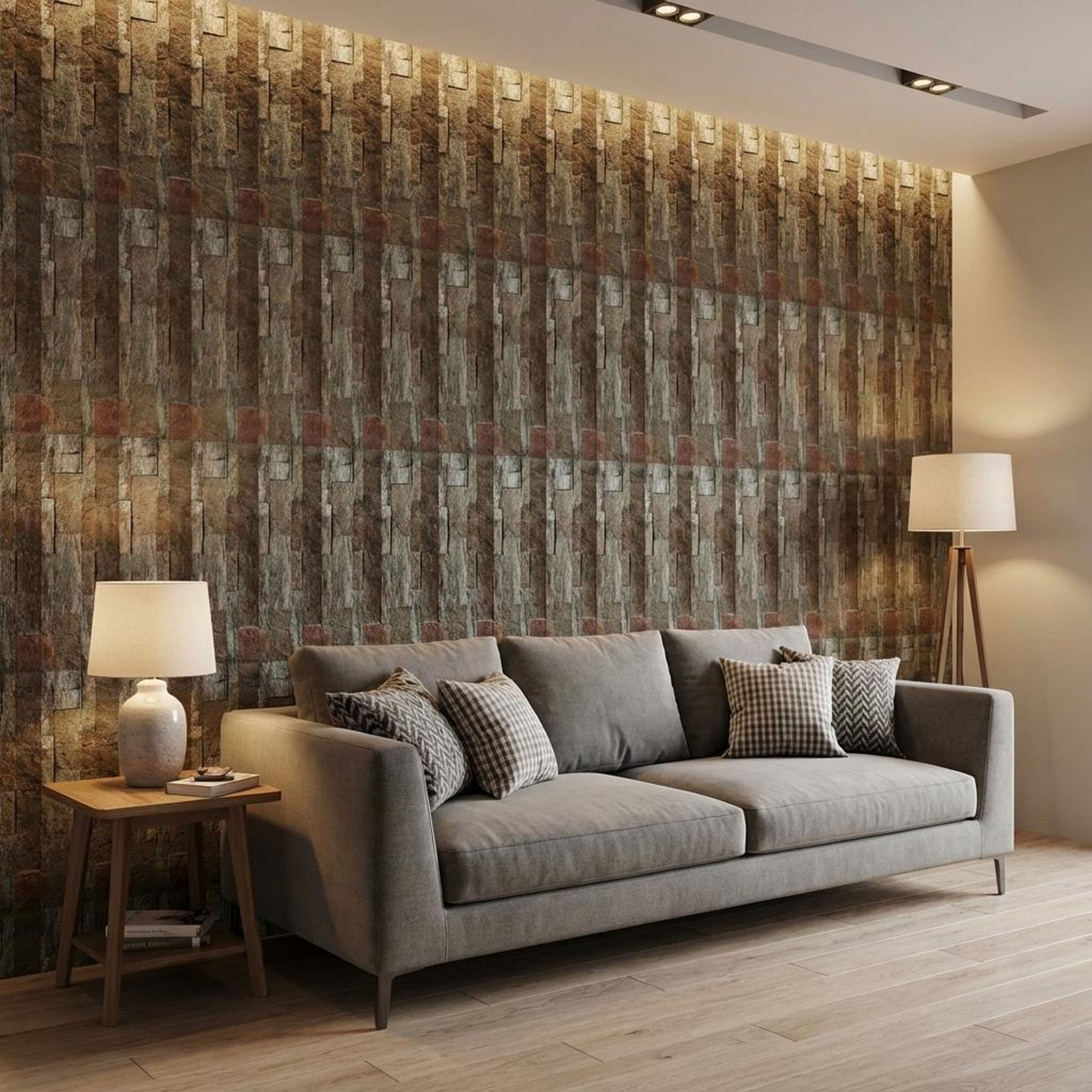Lune Weave 636 Multi-colour PVC Panels | 2 x 0.5 Ft, 2 mm