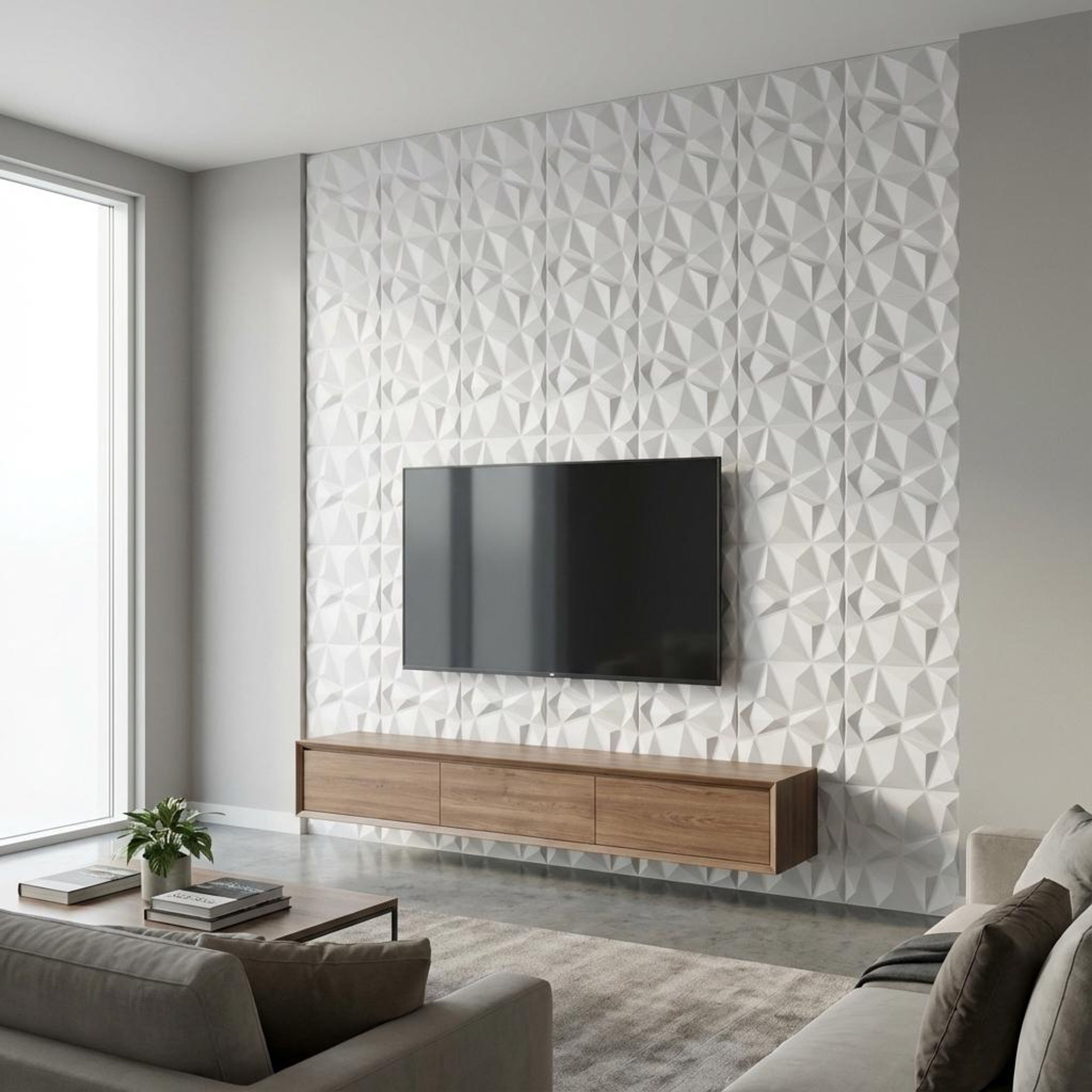 Côte Edge 627 White PVC Panels | 1.6 x 1.6 Ft, 1 mm