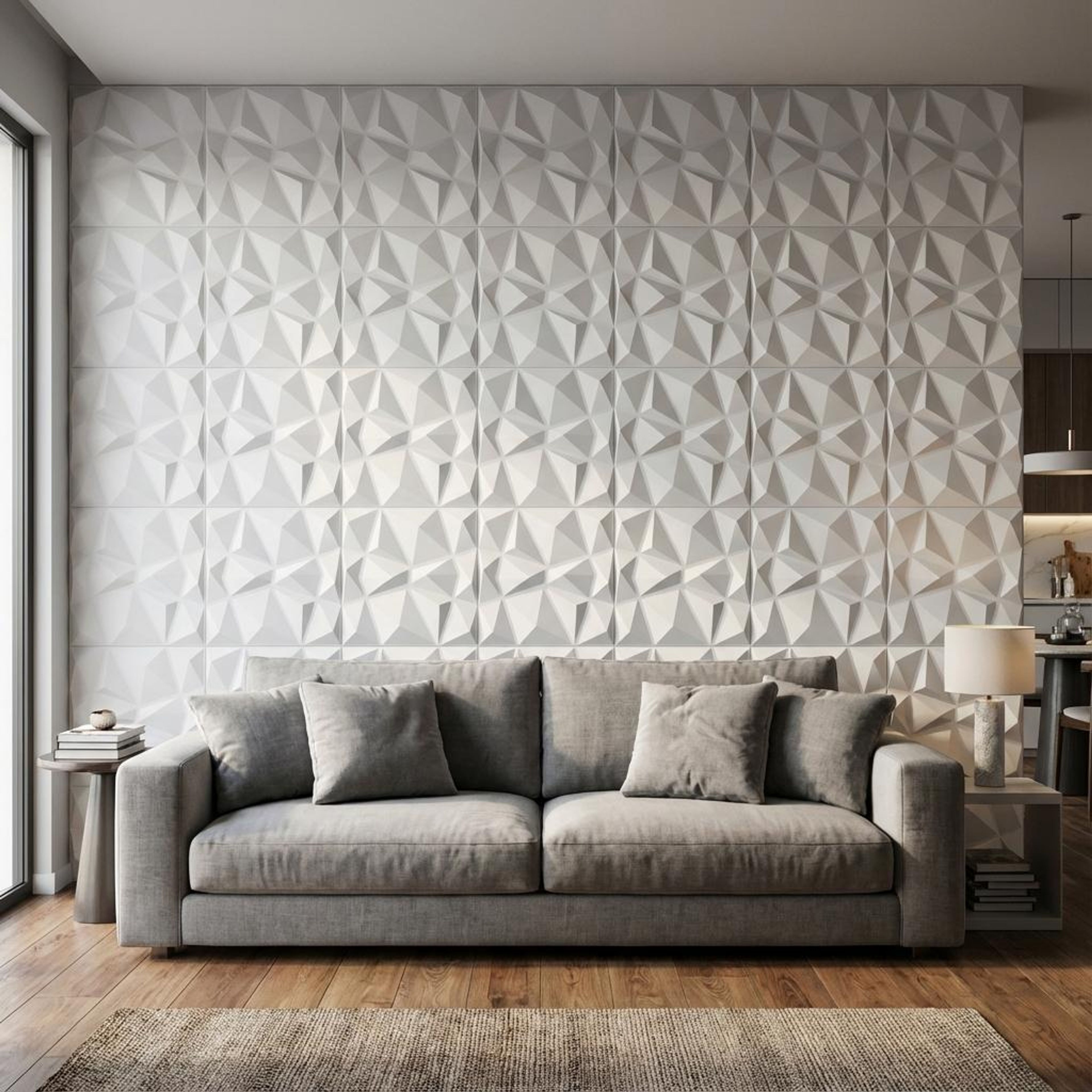 Côte Edge 627 White PVC Panels | 1.6 x 1.6 Ft, 1 mm