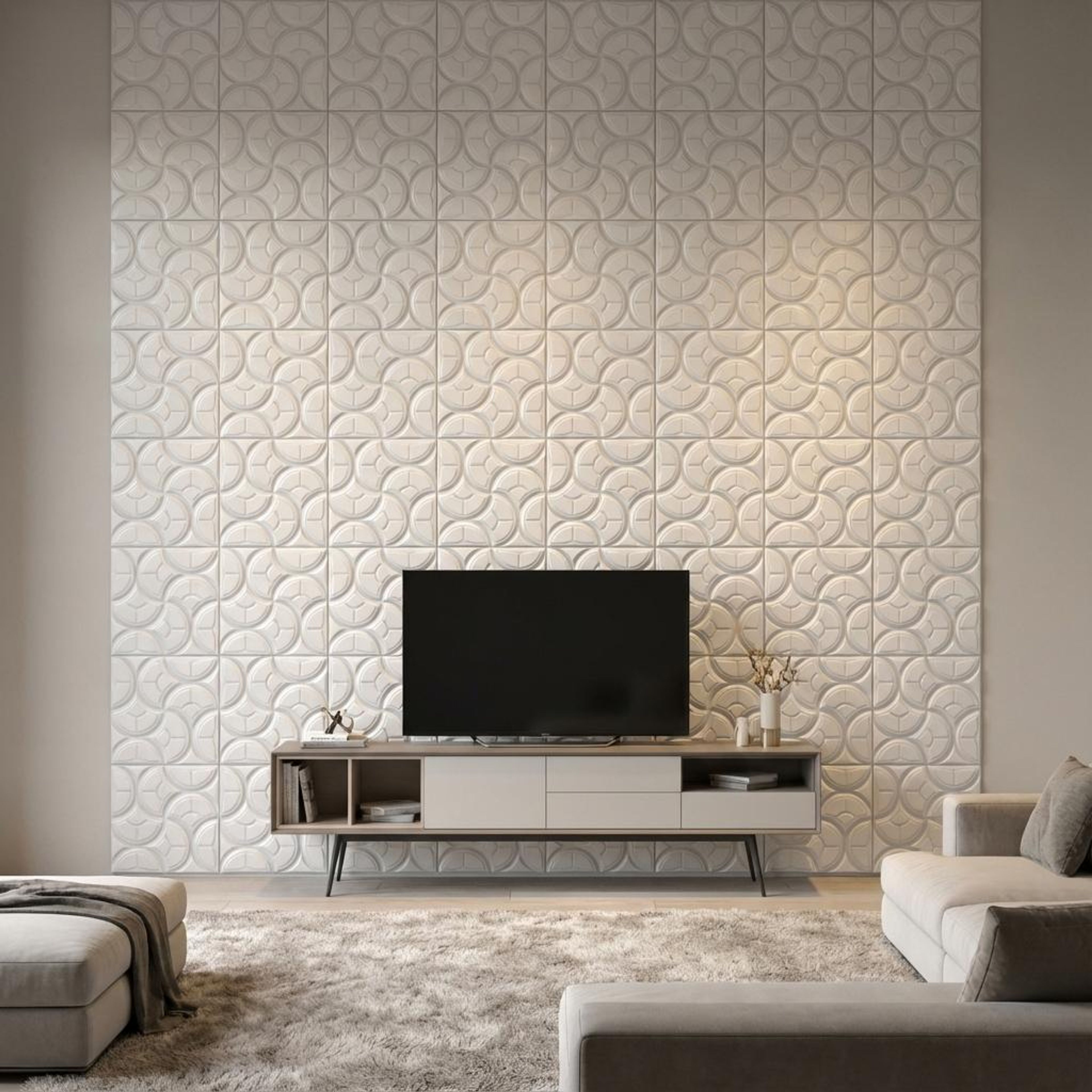 Pure Leaf 626 White PVC Panels | 1.6 x 1.6 Ft, 1 mm