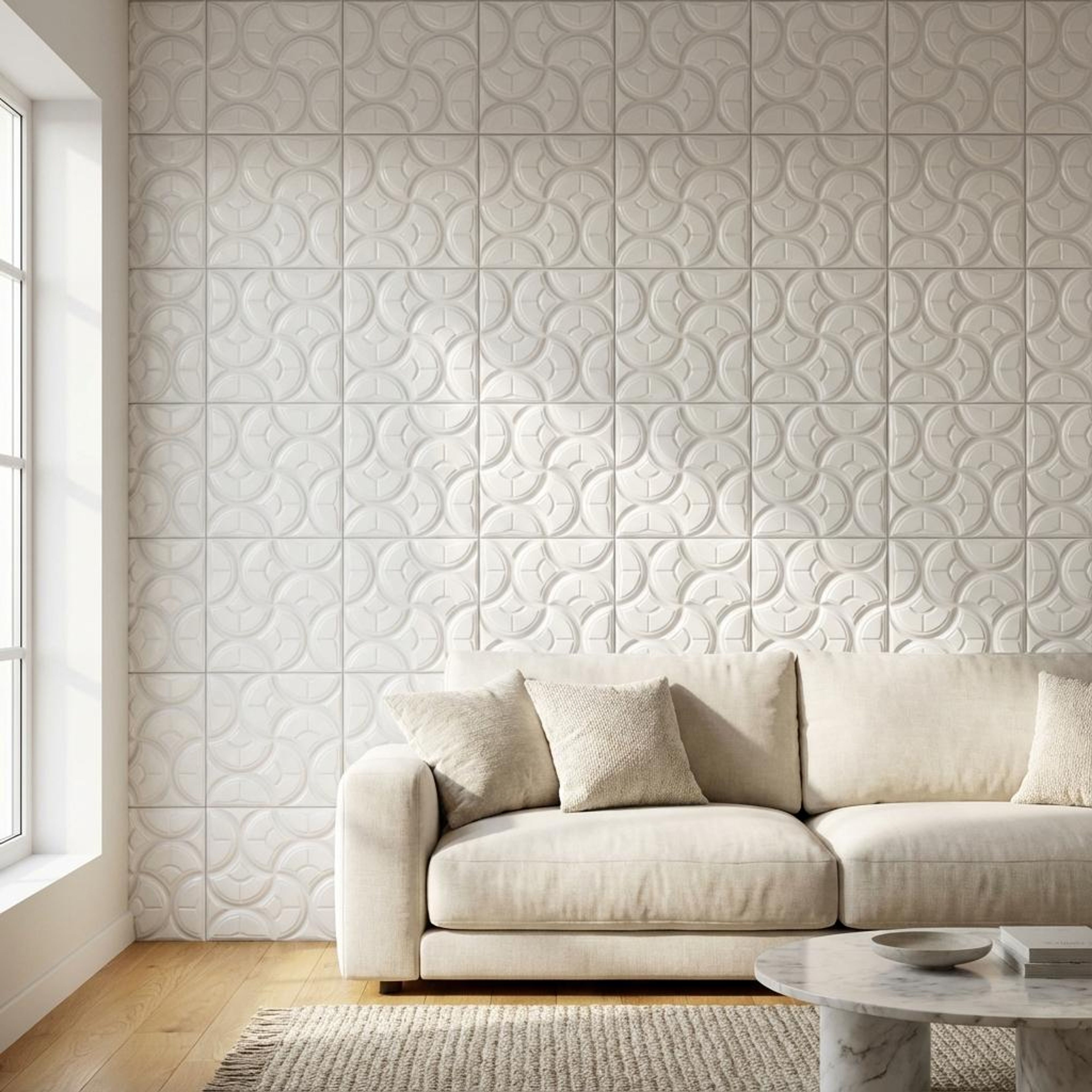 Pure Leaf 626 White PVC Panels | 1.6 x 1.6 Ft, 1 mm