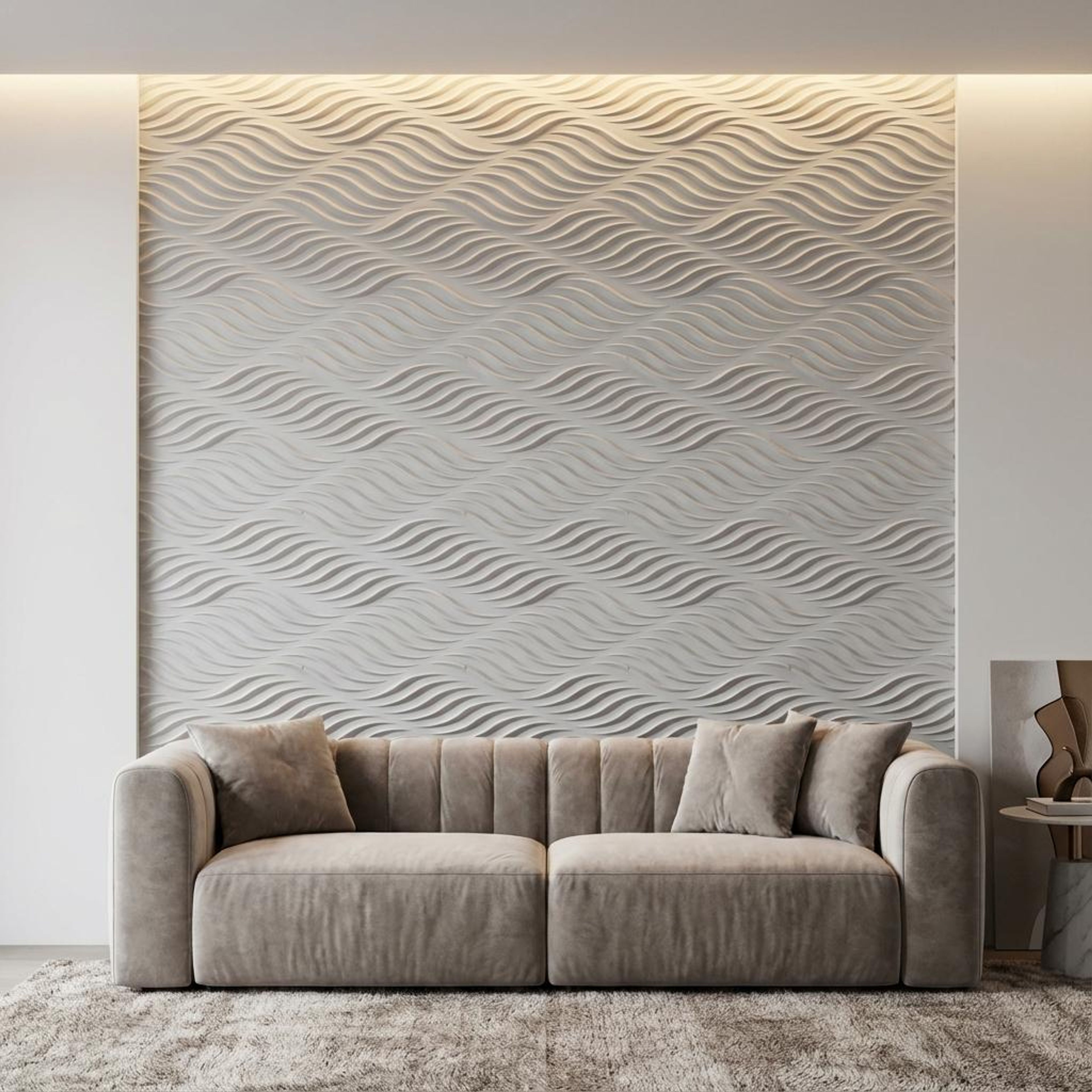 Côte Stone 623 White PVC Panels | 1.6 x 1.6 Ft, 1 mm