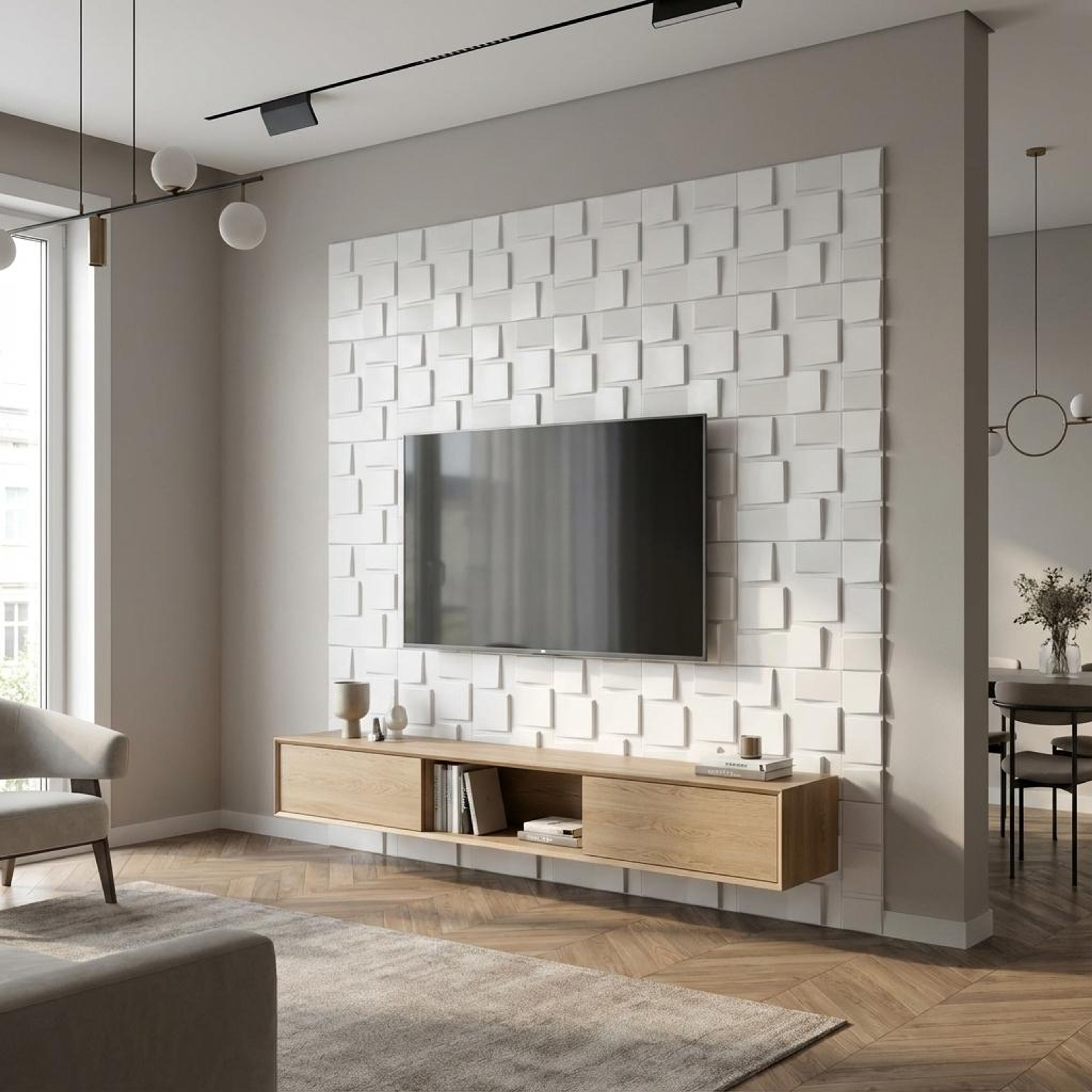 Pure Leaf 622 White PVC Panels | 1.6 x 1.6 Ft, 1 mm