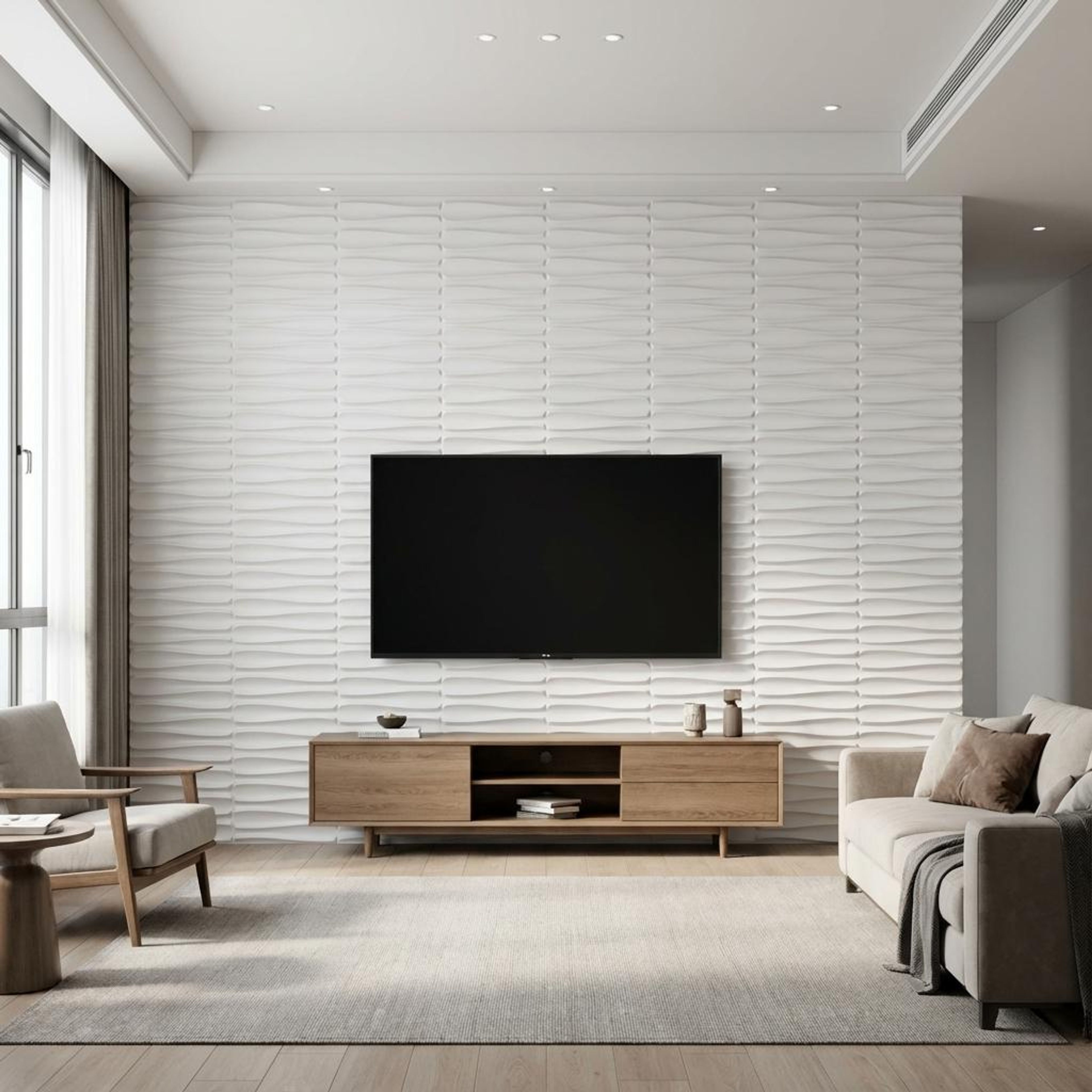 Aria Stone 619 White PVC Panels | 1.6 x 1.6 Ft, 1 mm