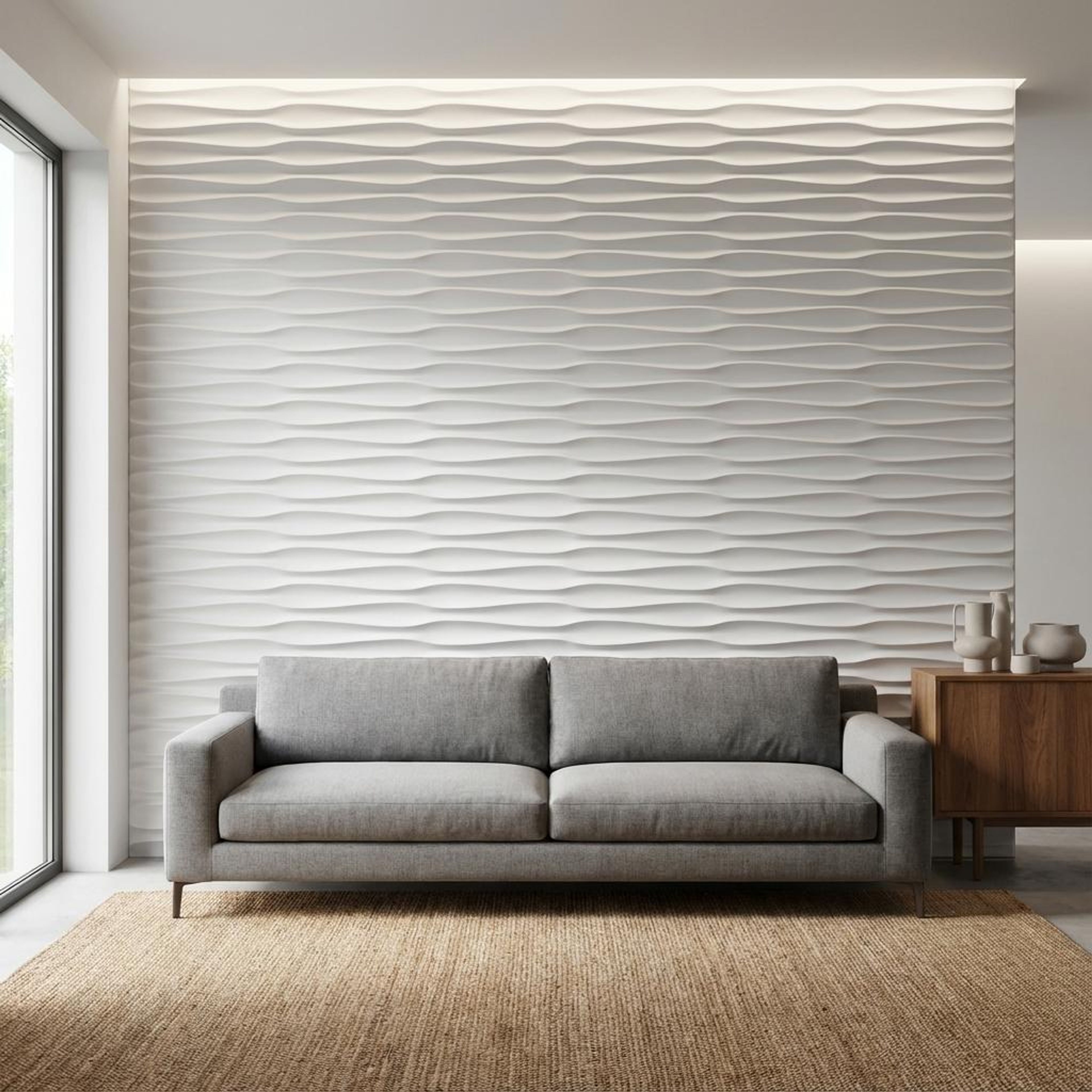 Aria Stone 619 White PVC Panels | 1.6 x 1.6 Ft, 1 mm