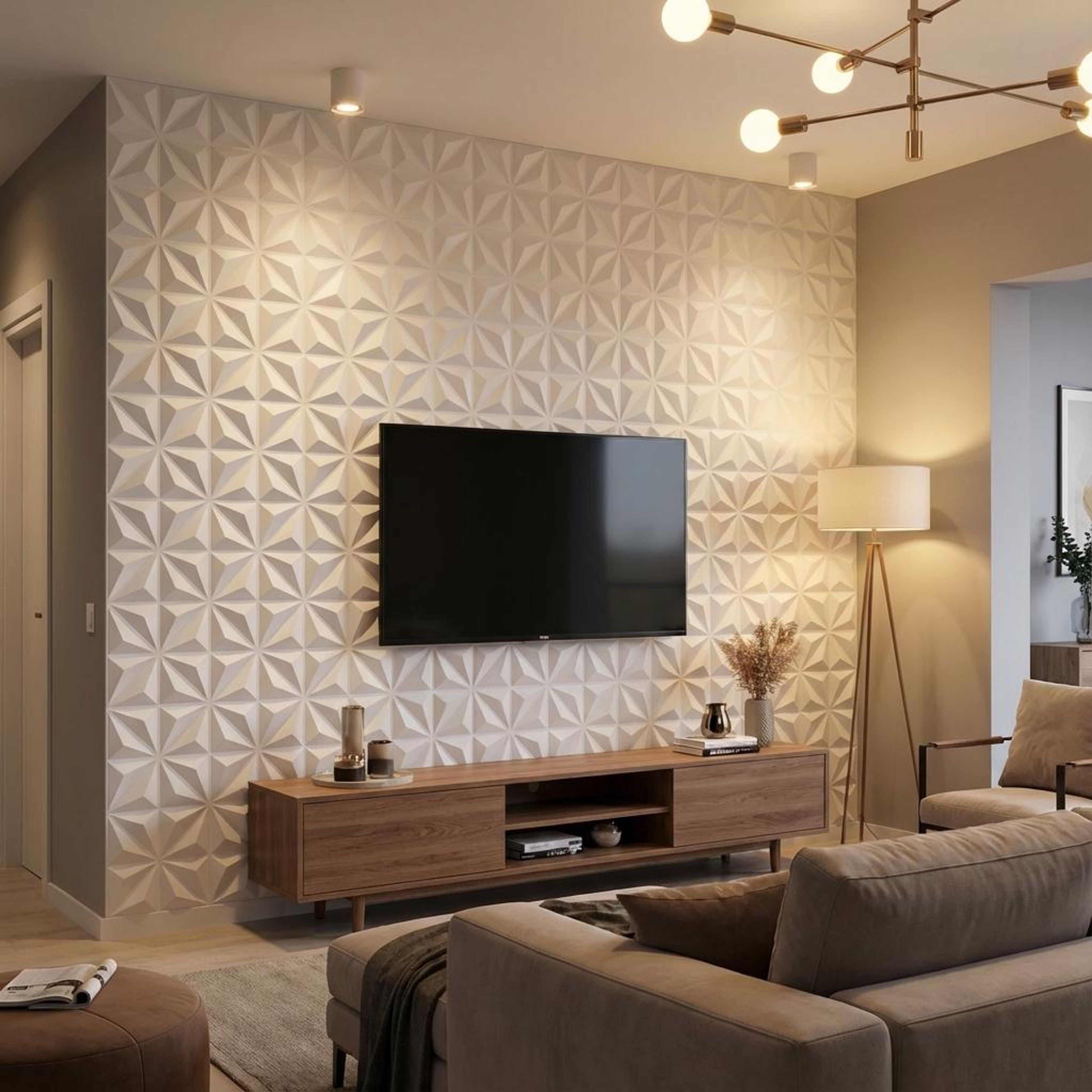 Viva Luxe 617 White PVC Panels | 1.6 x 1.6 Ft, 1 mm