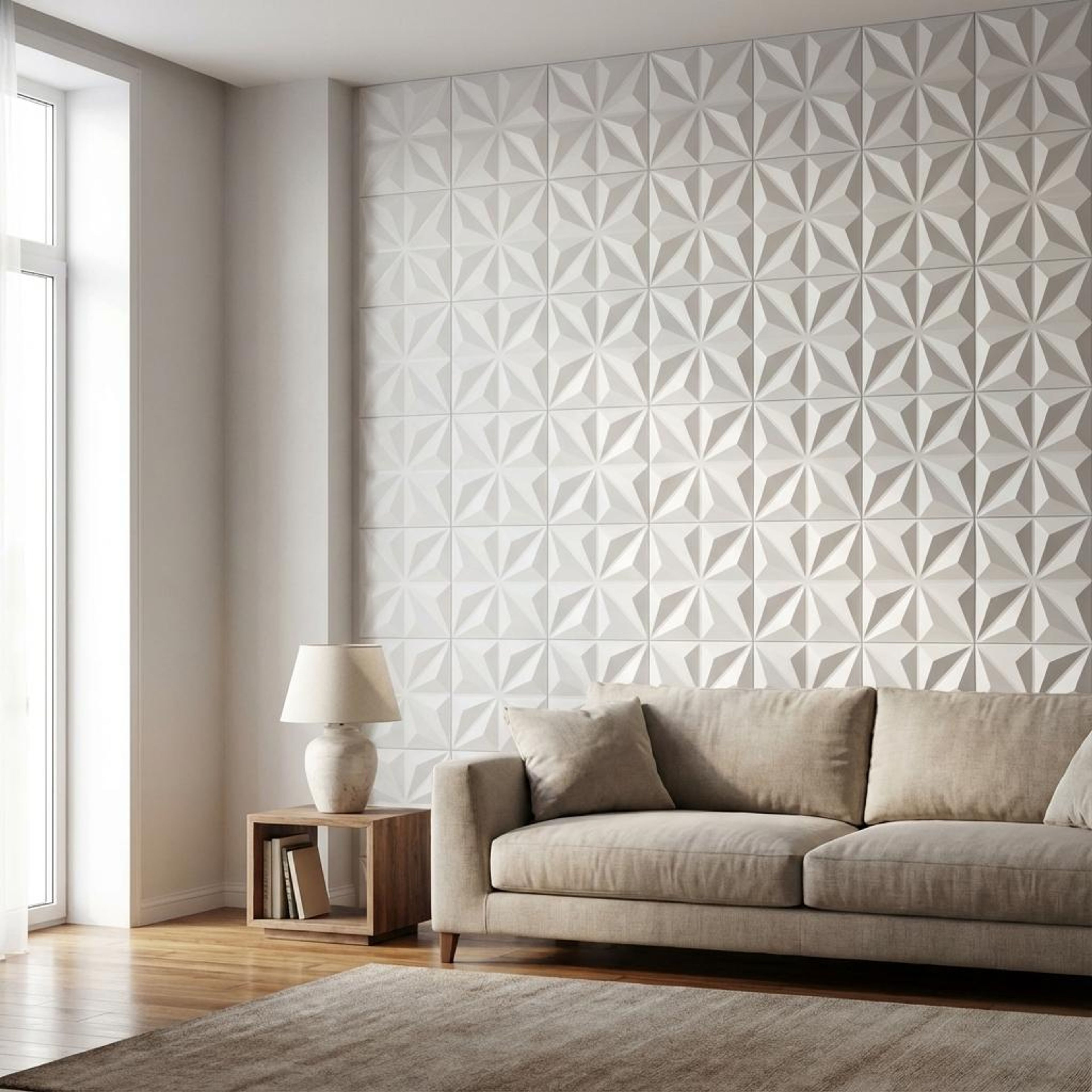 Viva Luxe 617 White PVC Panels | 1.6 x 1.6 Ft, 1 mm