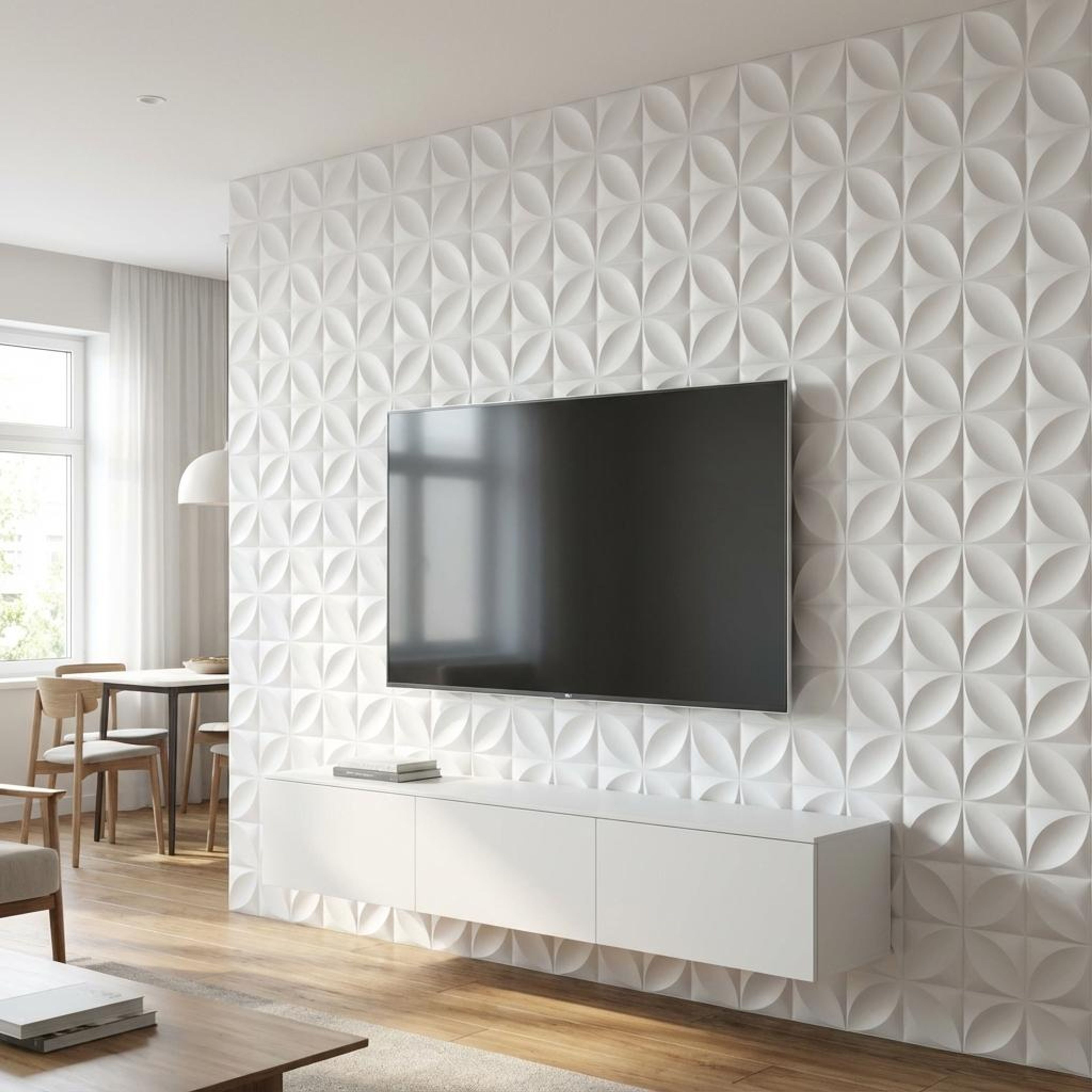 Côte Touch 616 White PVC Panels | 1.6 x 1.6 Ft, 1 mm