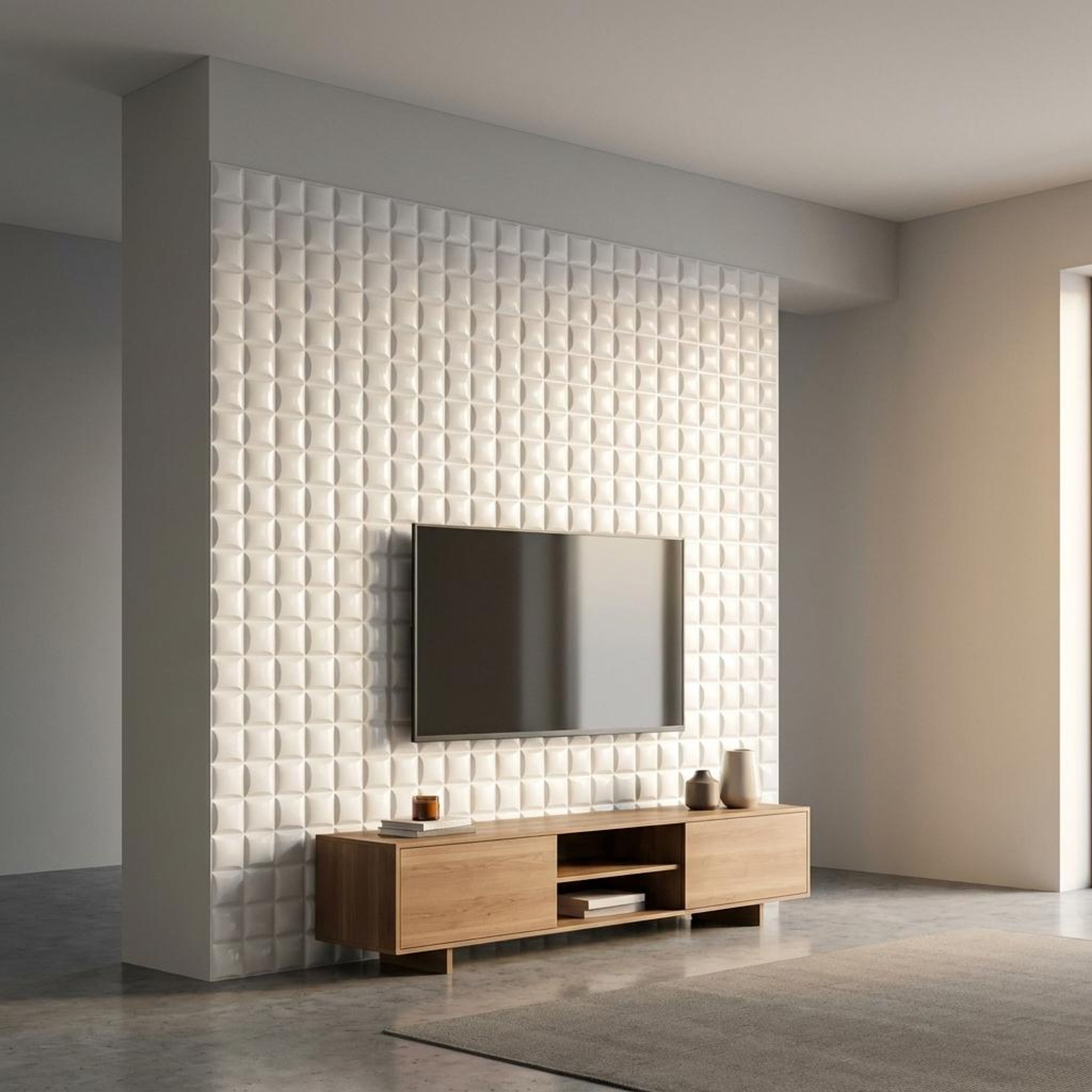 Terra Leaf 615 White PVC Panels | 1.6 x 1.6 Ft, 1 mm