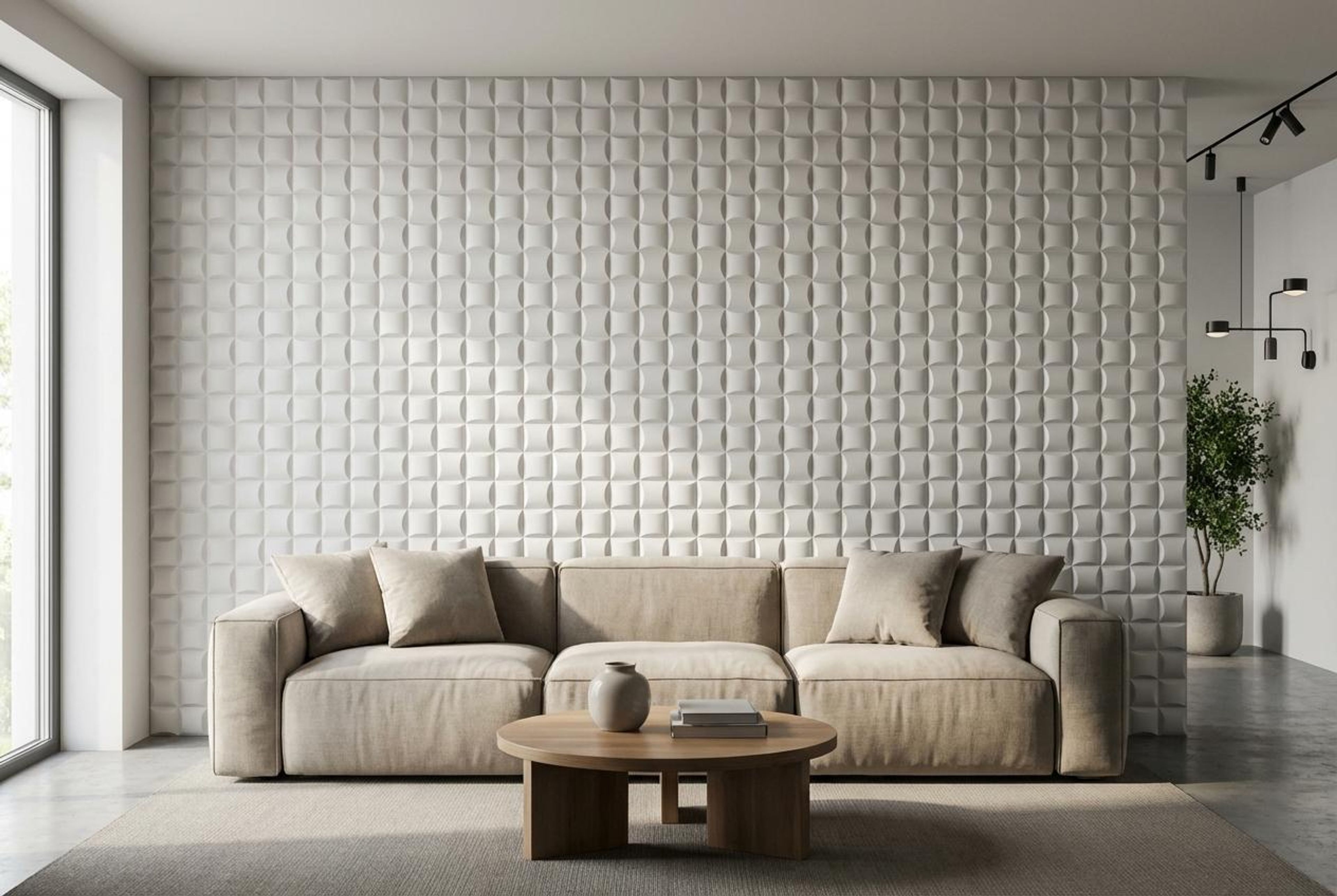 Terra Leaf 615 White PVC Panels | 1.6 x 1.6 Ft, 1 mm