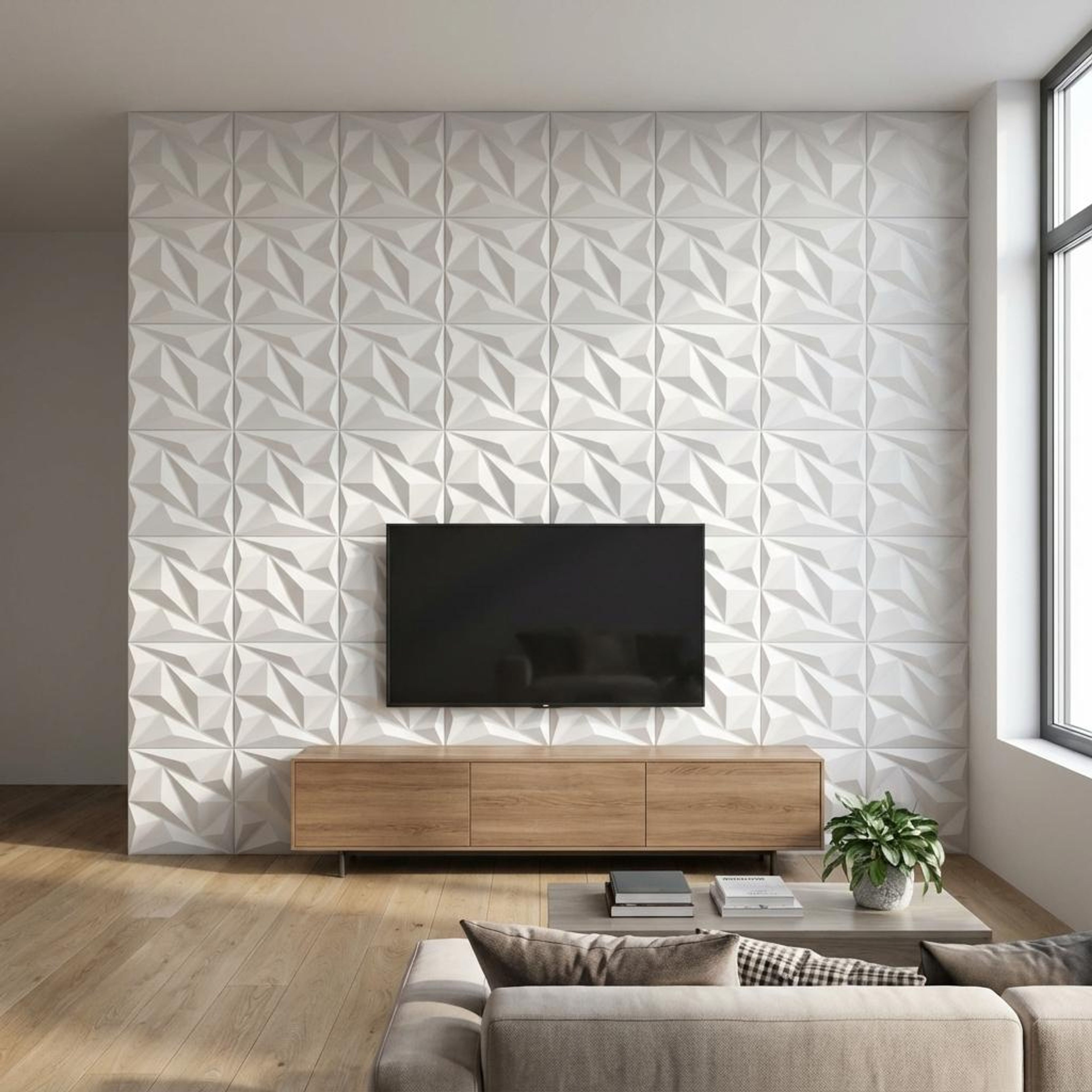 Aura Craft 613 White PVC Panels | 1.6 x 1.6 Ft, 1 mm