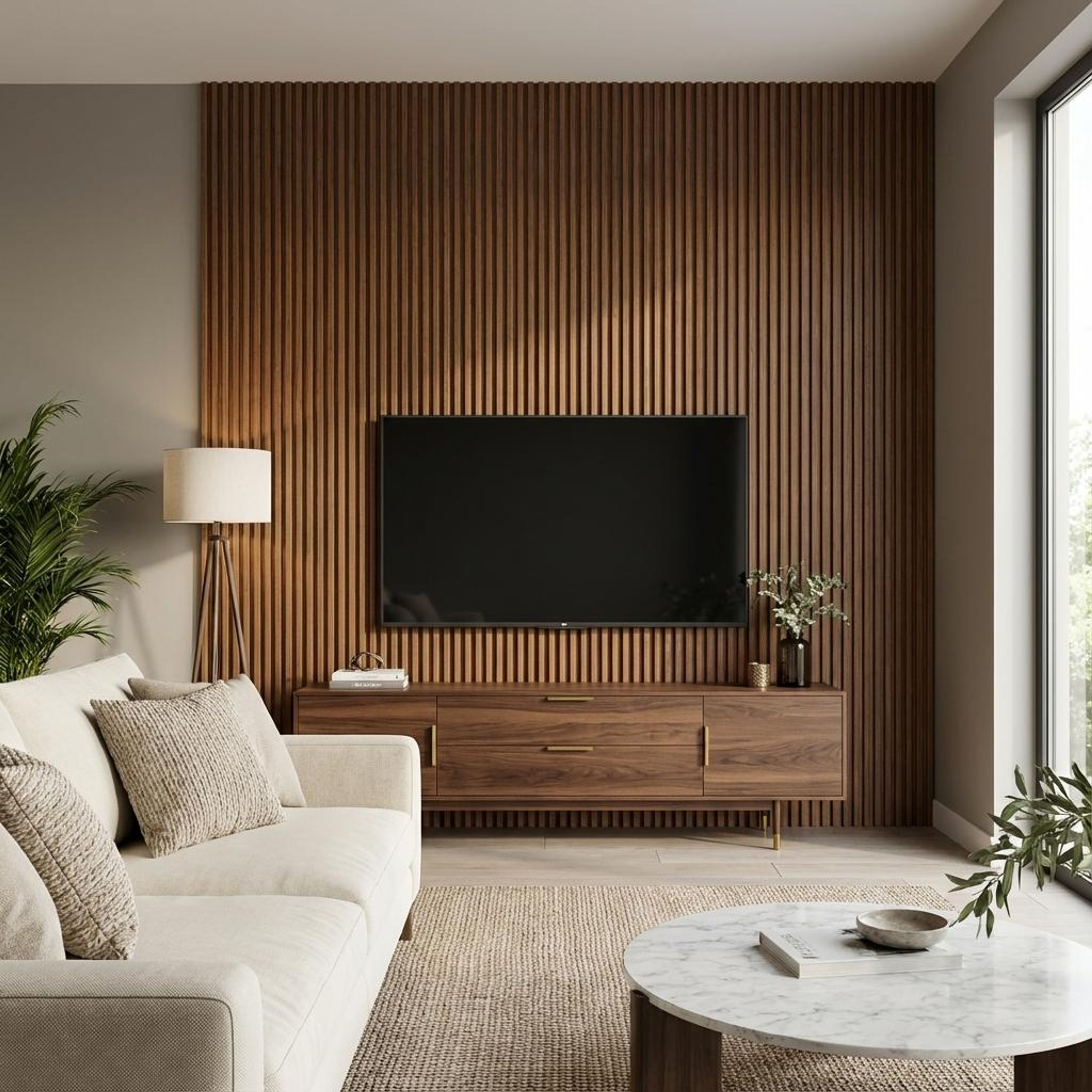 Urban Stone 578 Multi-colour MDF Panels | 9 x 0.4 Ft, 18 mm
