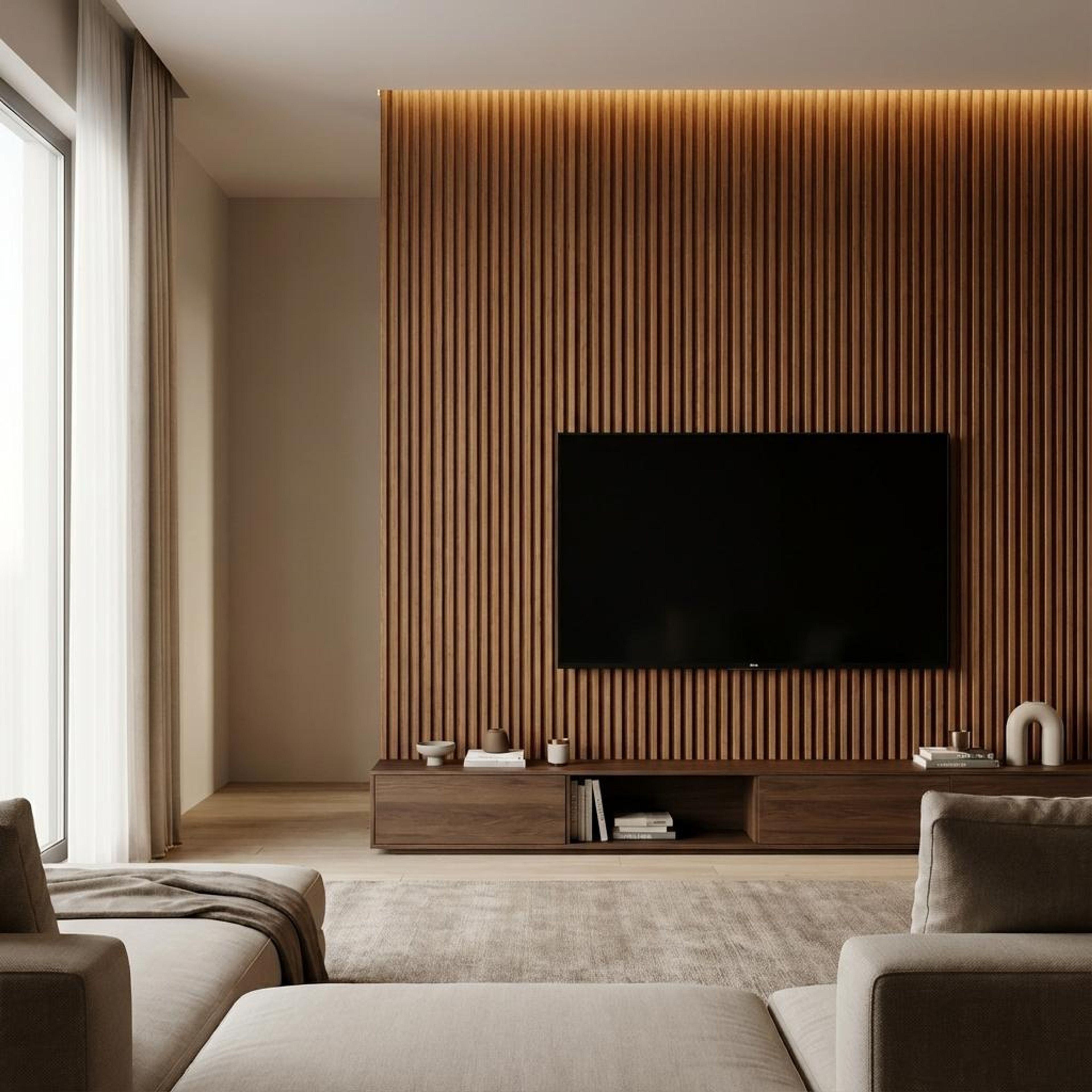 Silva Weave 574 Multi-colour MDF Panels | 9 x 0.4 Ft, 18 mm