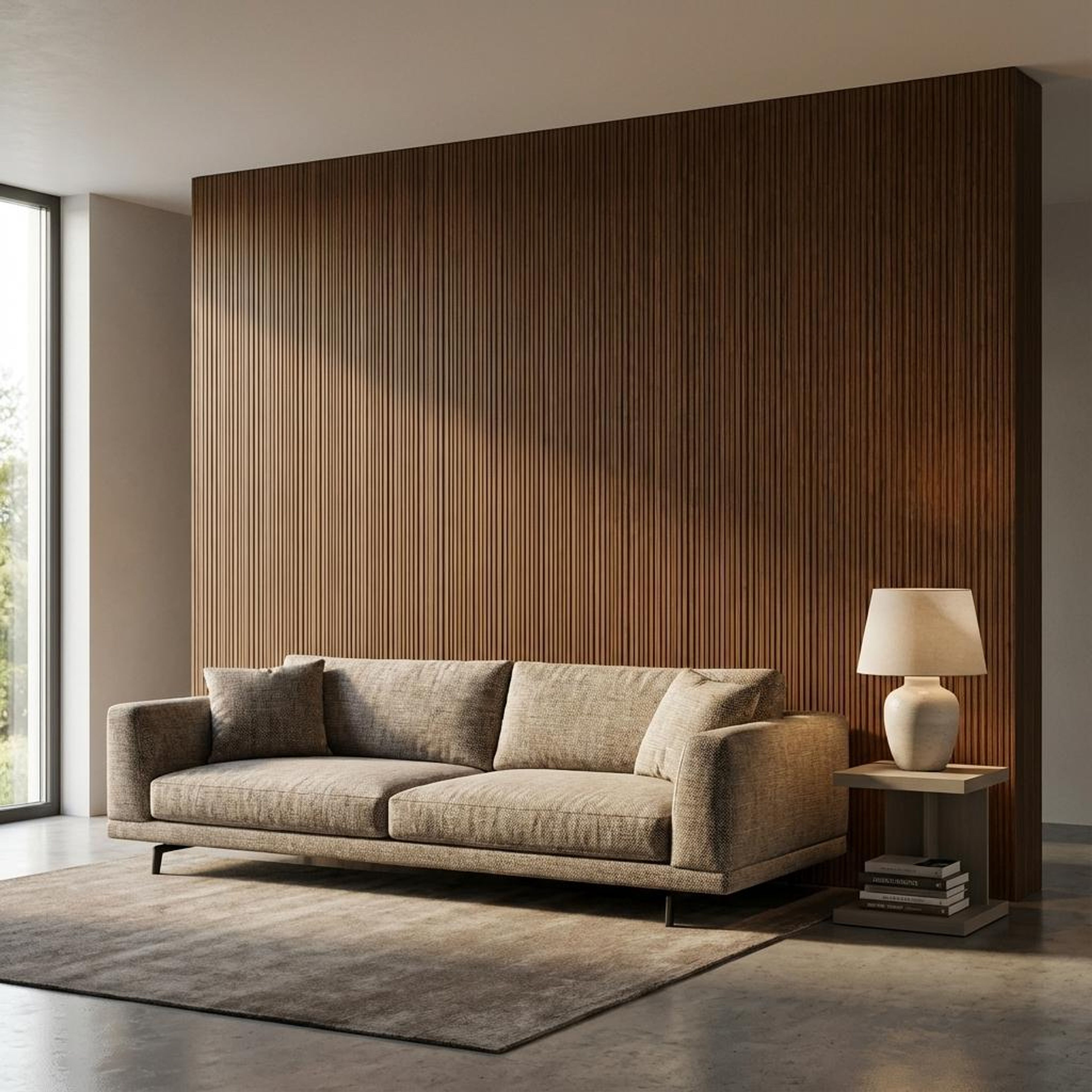 Sora Grain 571 Multi-colour MDF Panels | 9 x 0.4 Ft, 18 mm