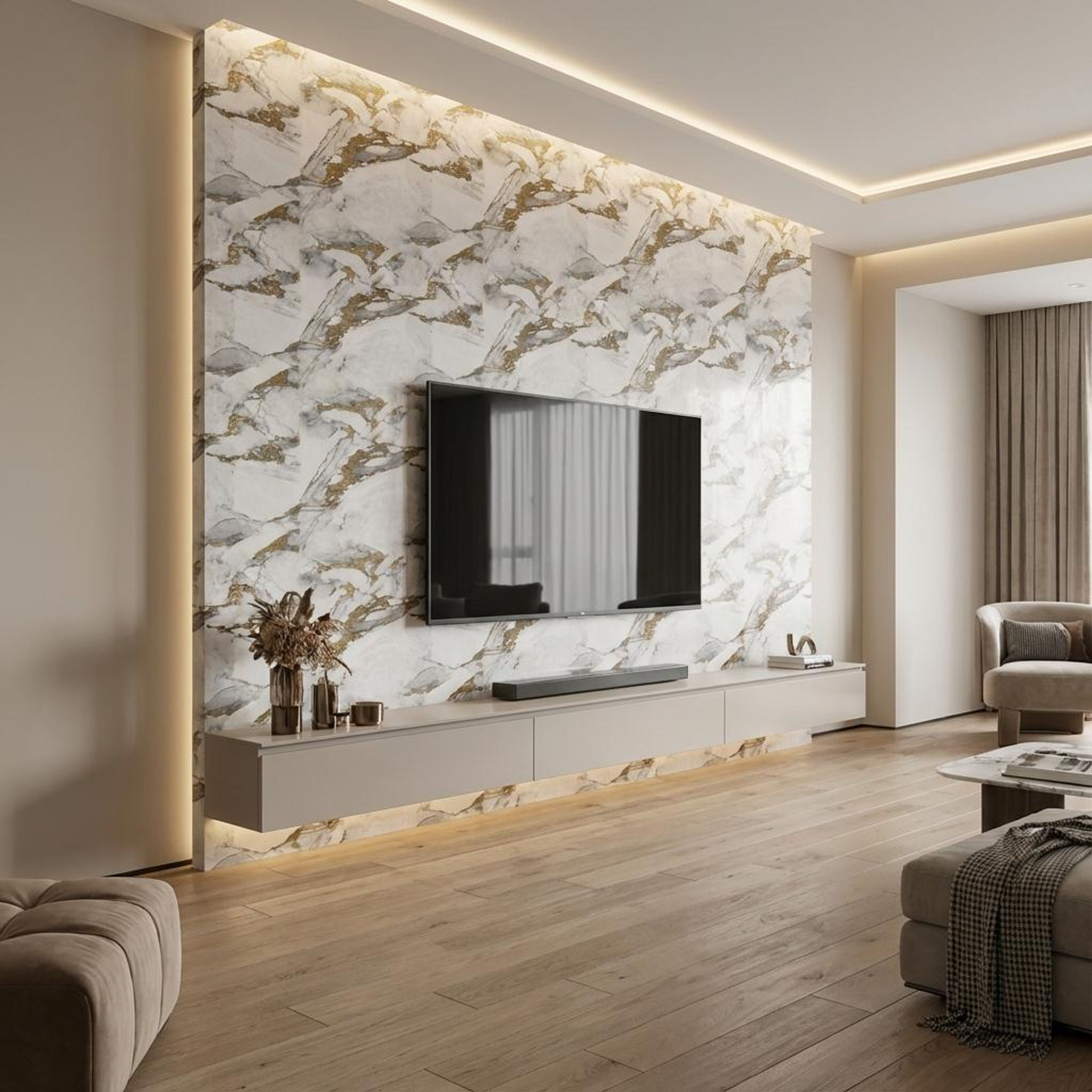 Sora Stone 430 Brown Polystyrene Panels | 8 x 1 Ft, 10 mm