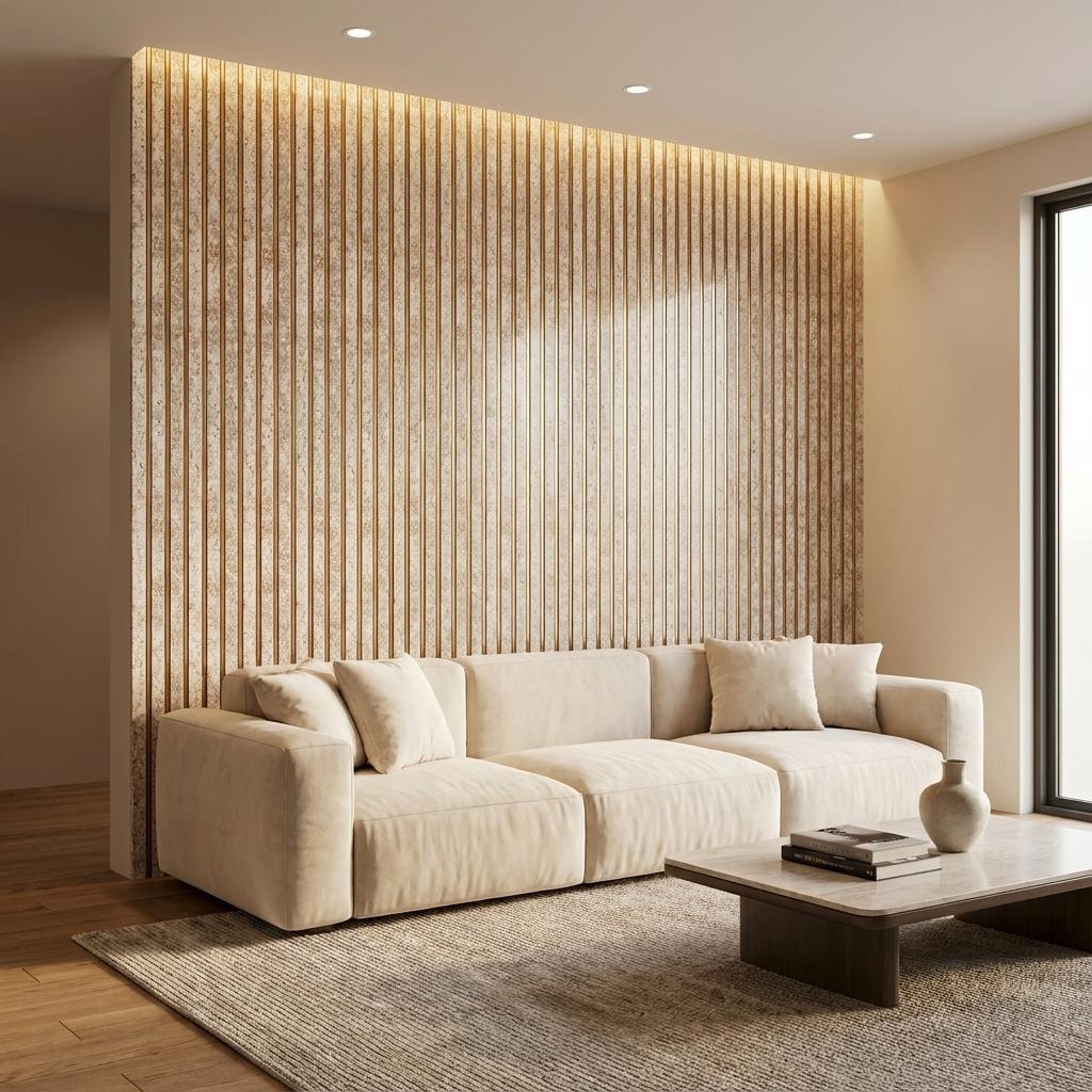 Aria Echo 420 Beige Polystyrene Panels | 8 x 0.4 Ft, 12 mm