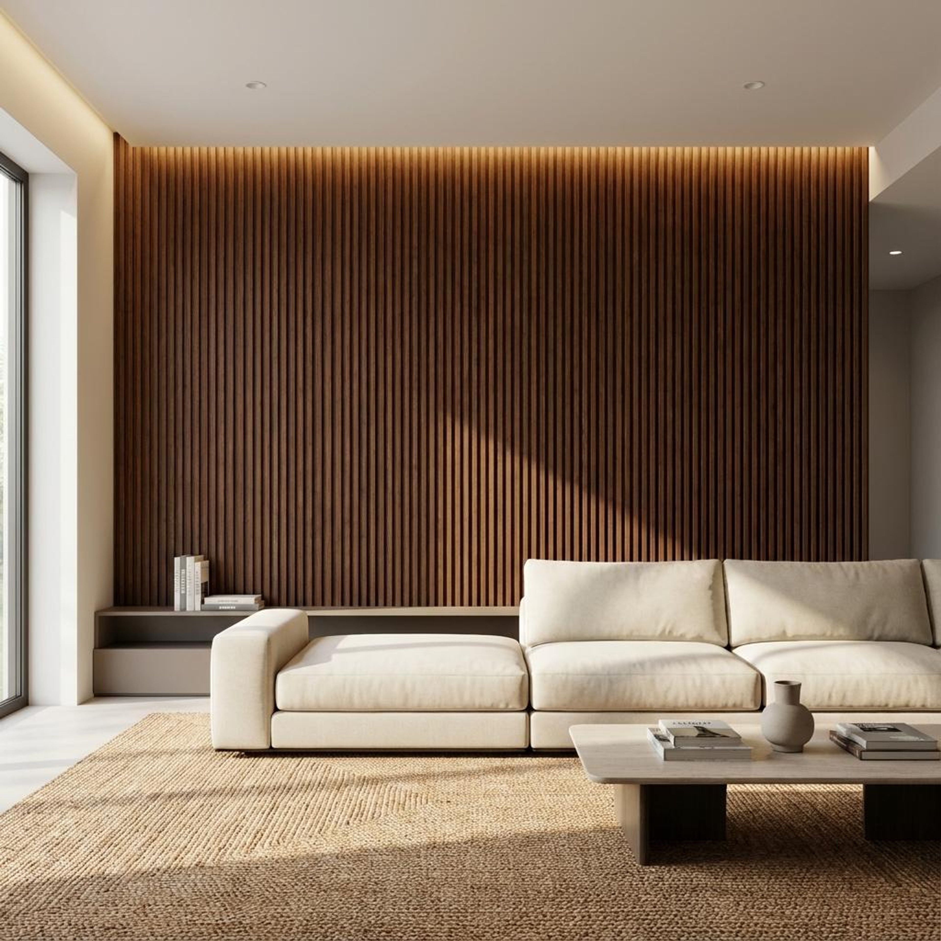 Lune Echo 416 Tan brown Polystyrene Panels | 8 x 0.4 Ft, 12 mm