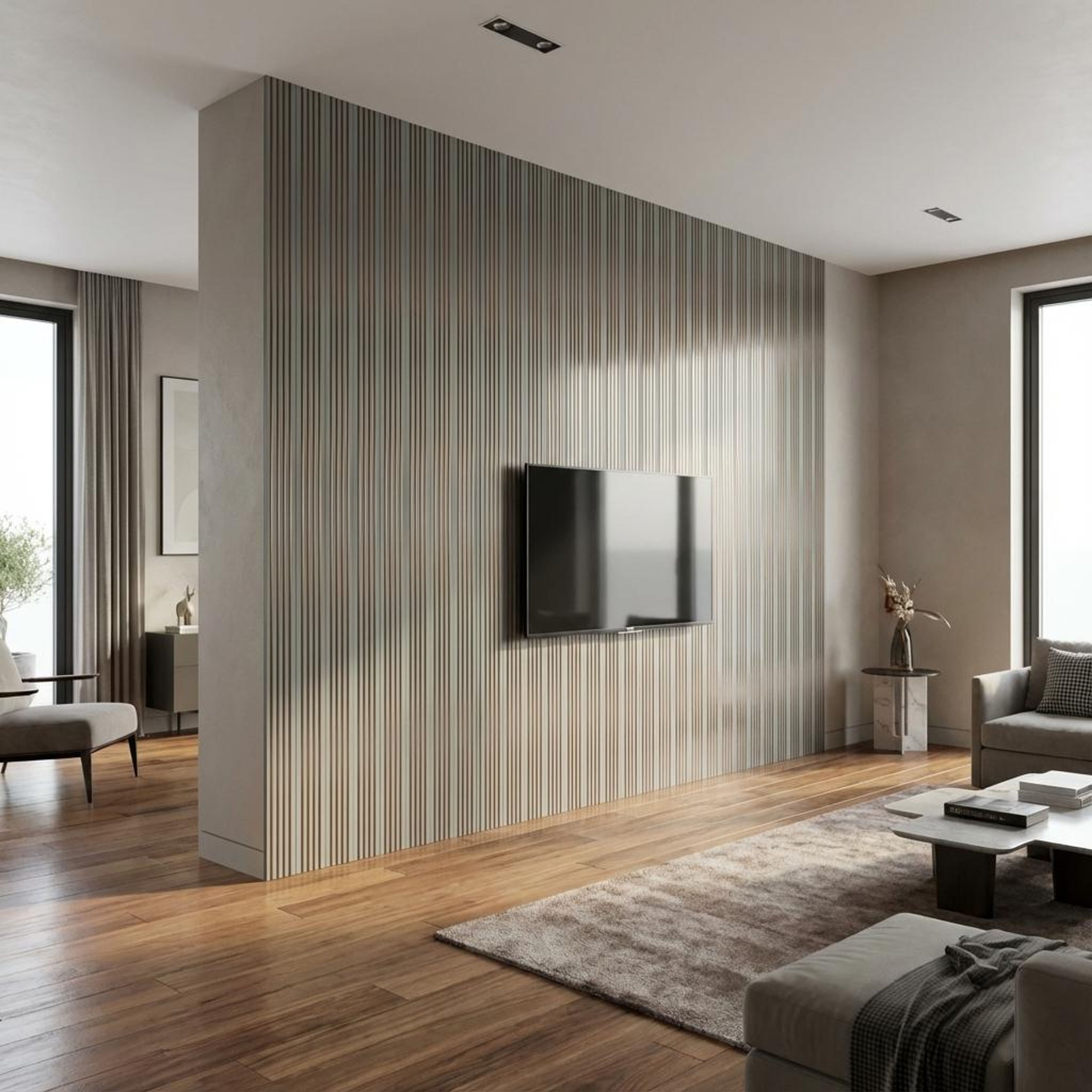 Lune Luxe Khaki Polystyrene Panels | 8 x 0.4 Ft, 12 mm