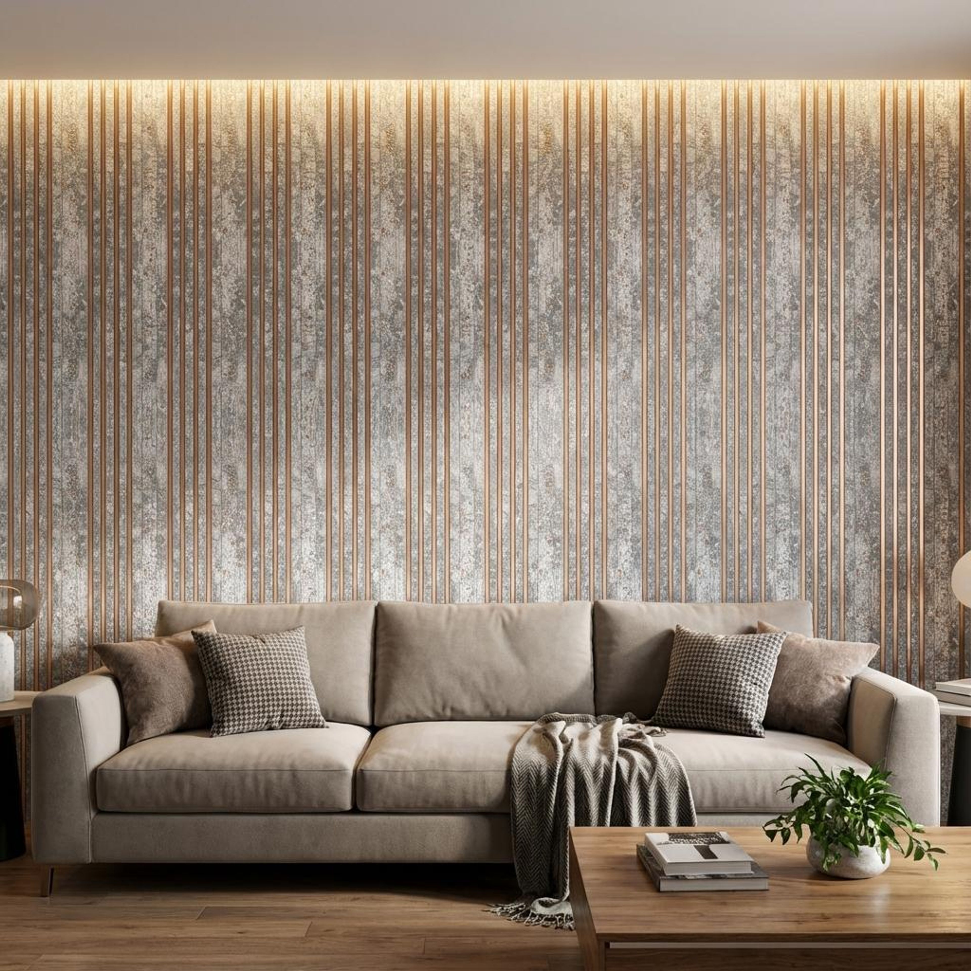 Lune Echo 410 Ash Grey Polystyrene Panels | 9.5 x 0.4 Ft, 12 mm