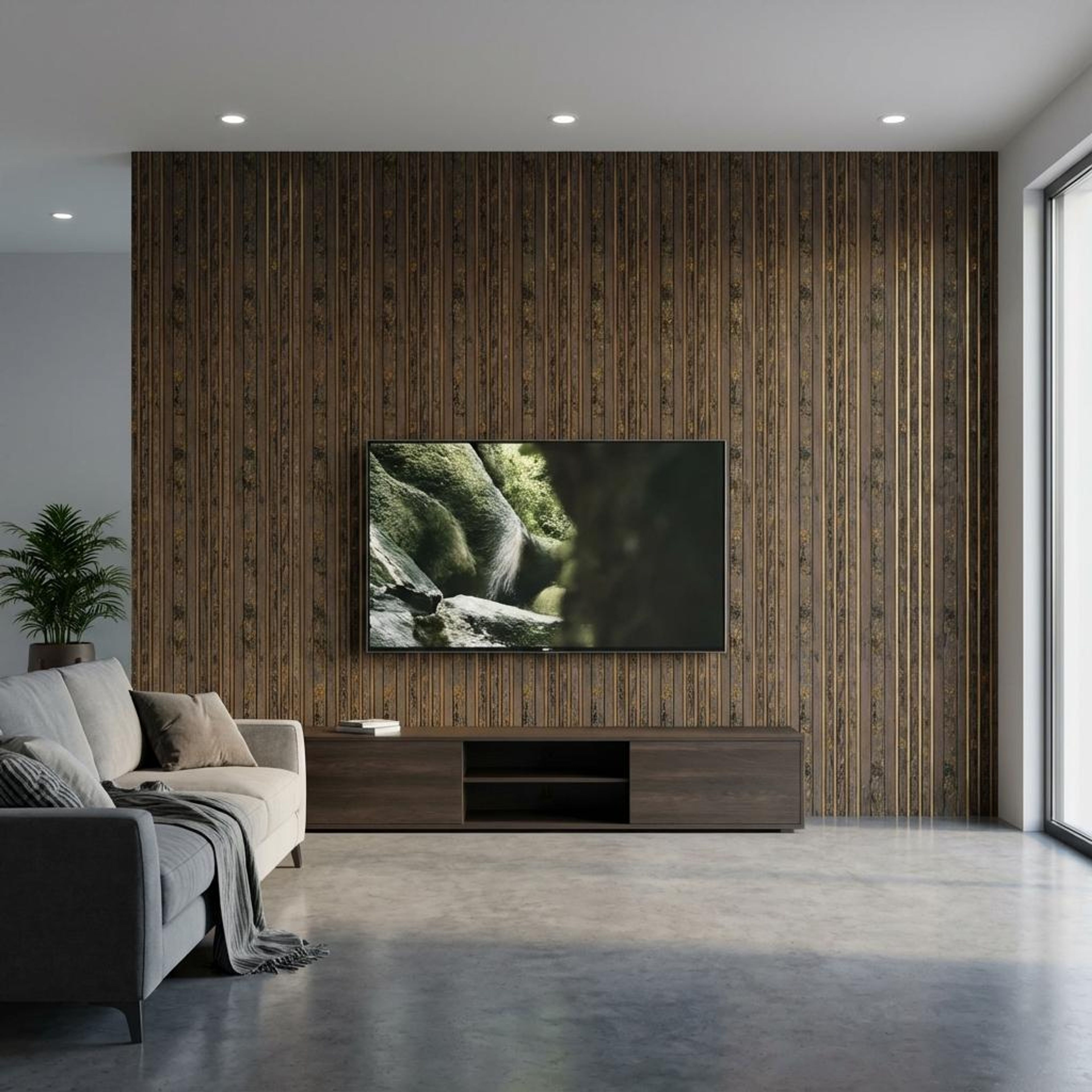 Vert Wood 409 Copper brown Polystyrene Panels | 9.5 x 0.4 Ft, 12 mm