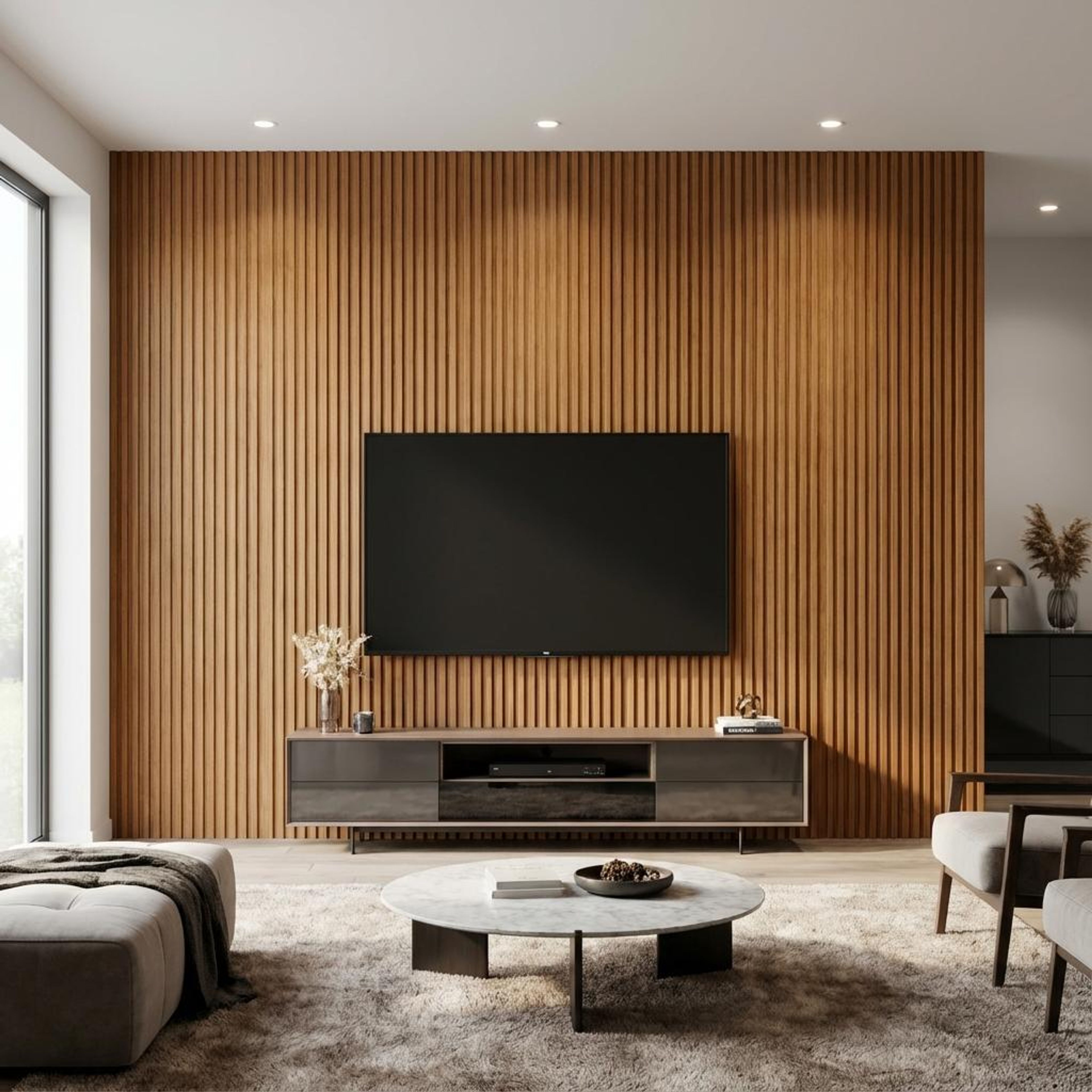 Nova Root 407 Light teak Polystyrene Panels | 9.5 x 0.4 Ft, 12 mm