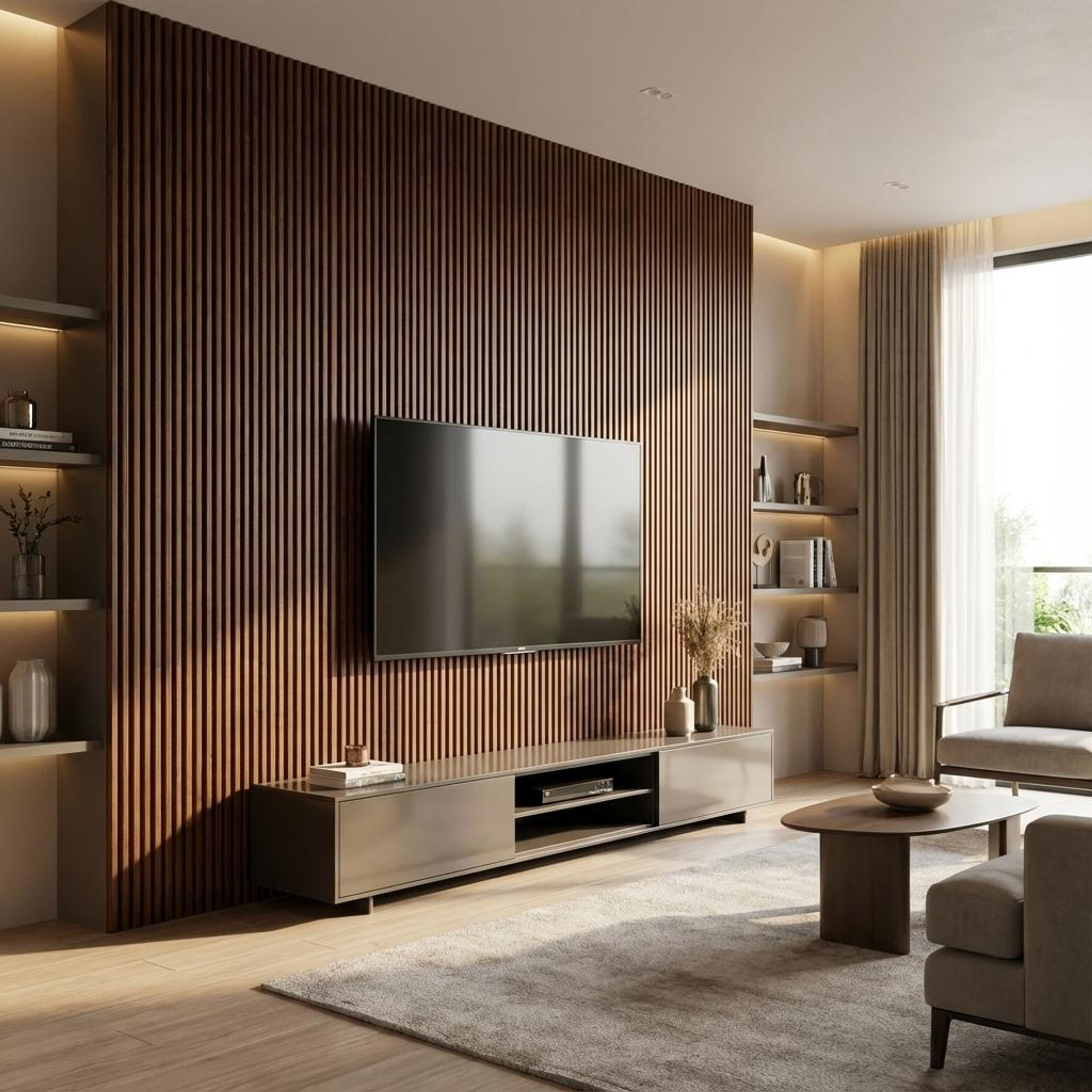 Viva Wave 406 Tan brown Polystyrene Panels | 9.5 x 0.4 Ft, 12 mm