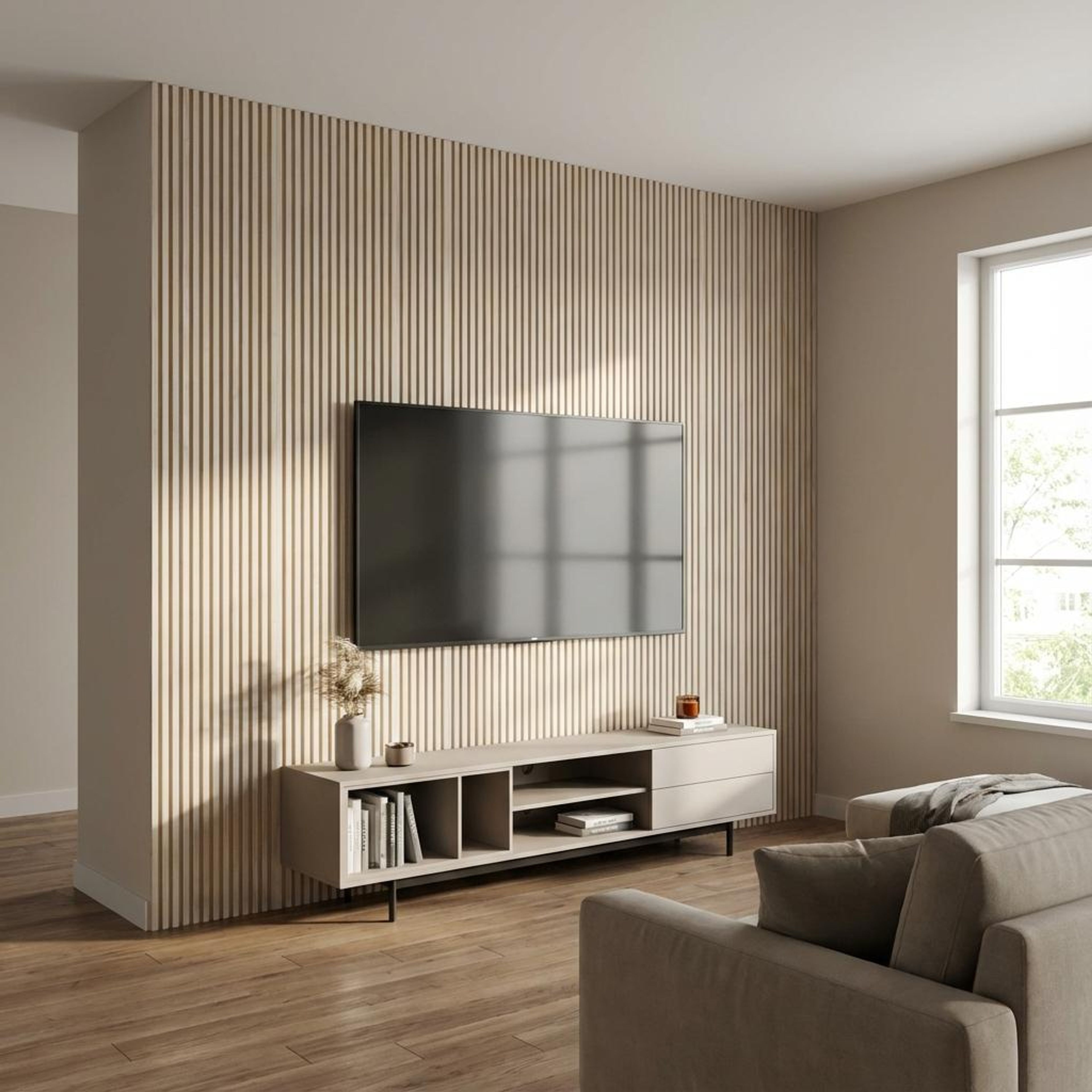 Sora Echo 404 Off-White Polystyrene Panels | 9.5 x 0.4 Ft, 12 mm